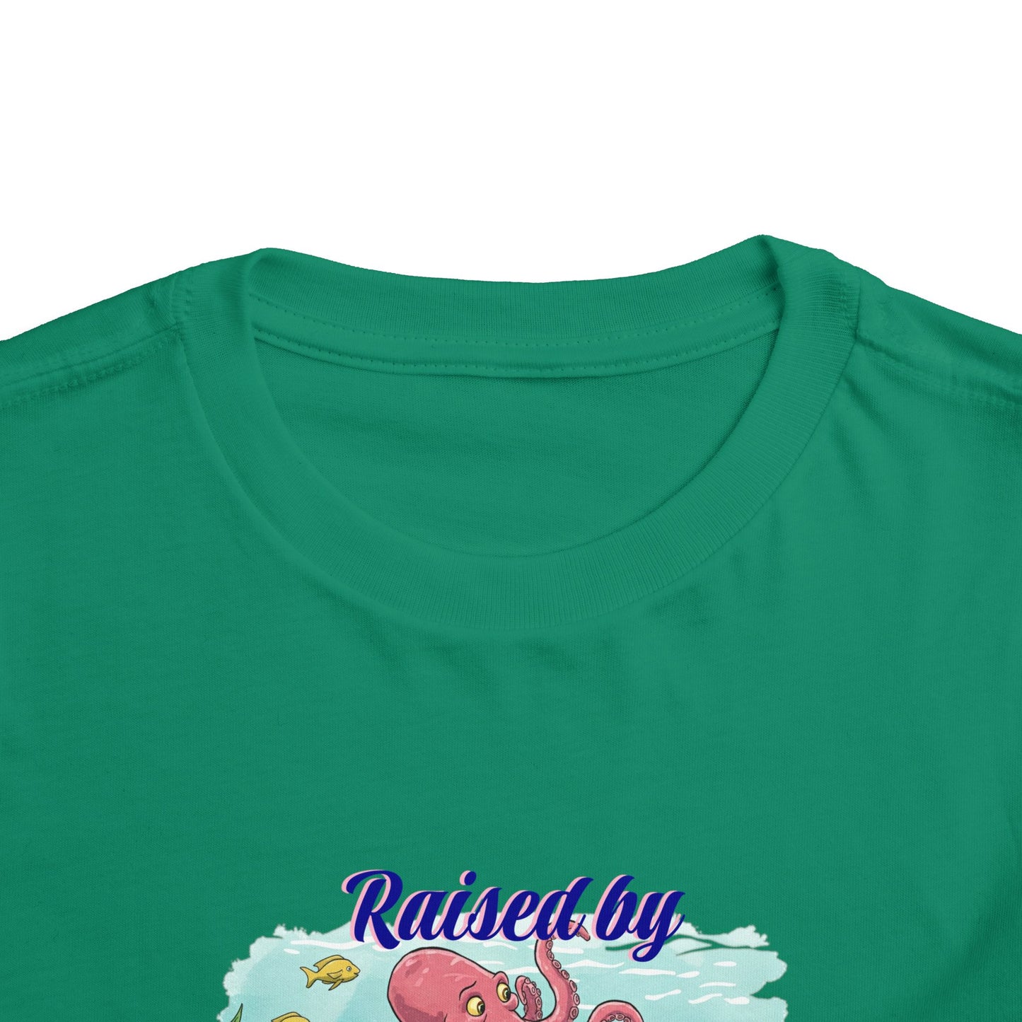 Funny Toddler Tee - "Raised by Octopuses" Cute Short Sleeve Shirt for Kids, Beach Day, Birthday Gift, Fun Summer Wear
