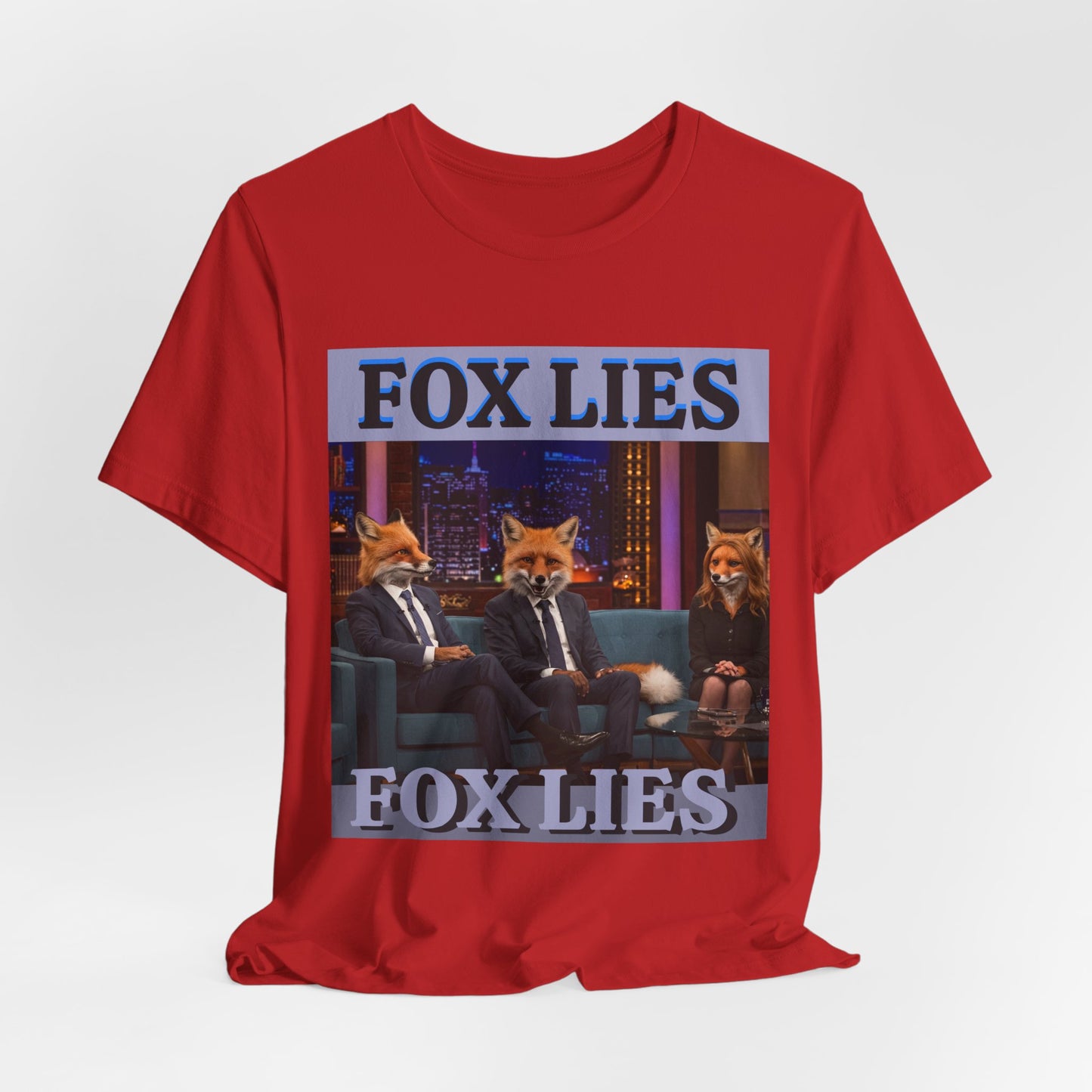 Humorous Fox Lies Tee - Unisex Jersey Short Sleeve T-Shirt - Protest Wear - Activist Tee - Schmartypants