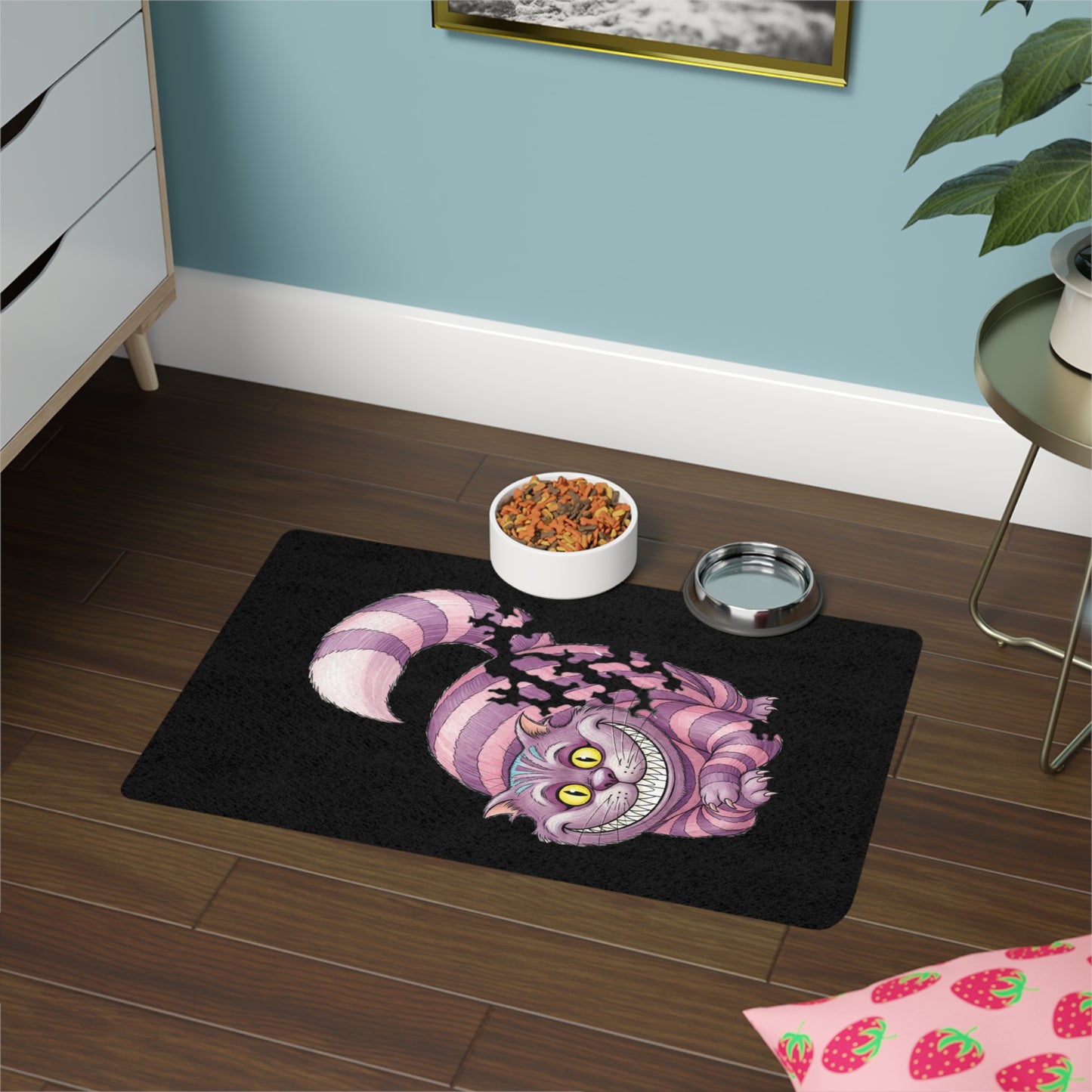 Disappearing Cheshire Cat Pet Food Mat, Fun Cat Lover Gift, Cat Feeding Mat, Unique Kitchen Decor, Alice in Wonderland Pet Dish Mat