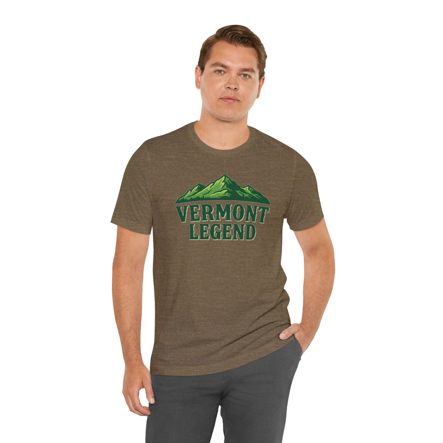 Vermont Legend Unisex Tee, Mountain Graphic T-Shirt, Outdoor Adventure Shirt, Hiking Apparel, Gift for Nature Lovers, Vermont Souvenir Tee