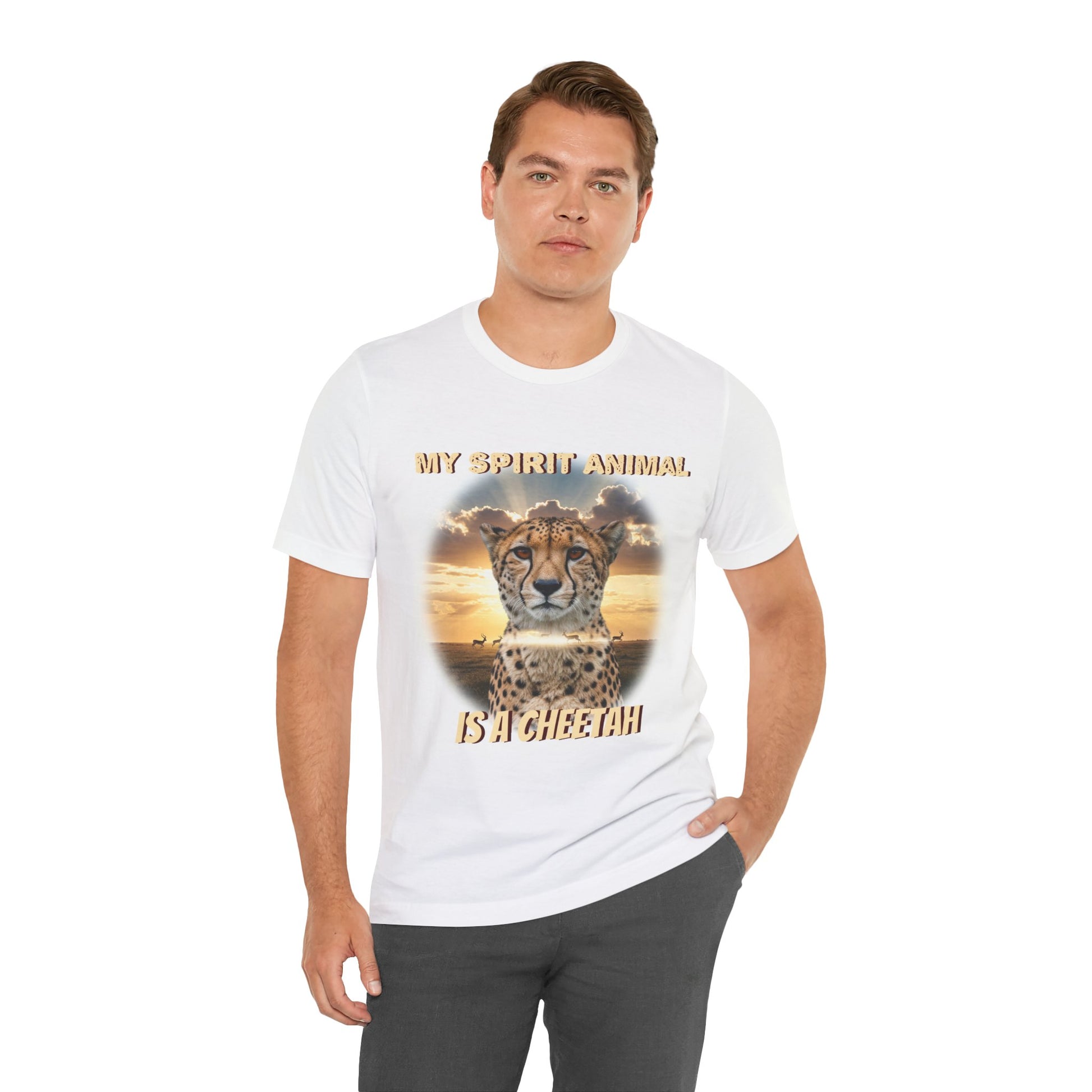 Unisex Jersey Tee - My Spirit Animal is a Cheetah - Beautiful Cheetah Natura Lover Statement - Schmartypants