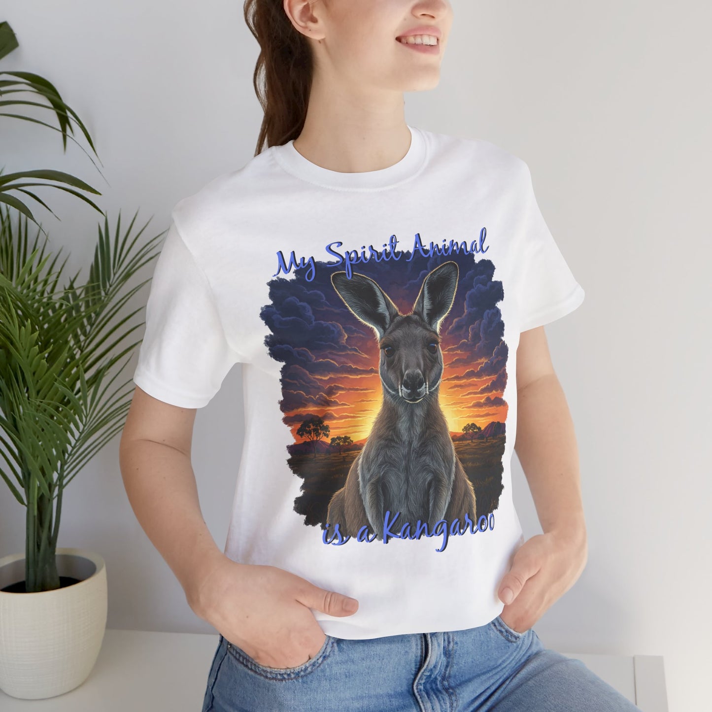 'My Spirit Animal is a Kangaroo' Tee - Unisex Jersey Short Sleeve T-Shirt for Wildlife Lovers, Aussies - Schmartypants