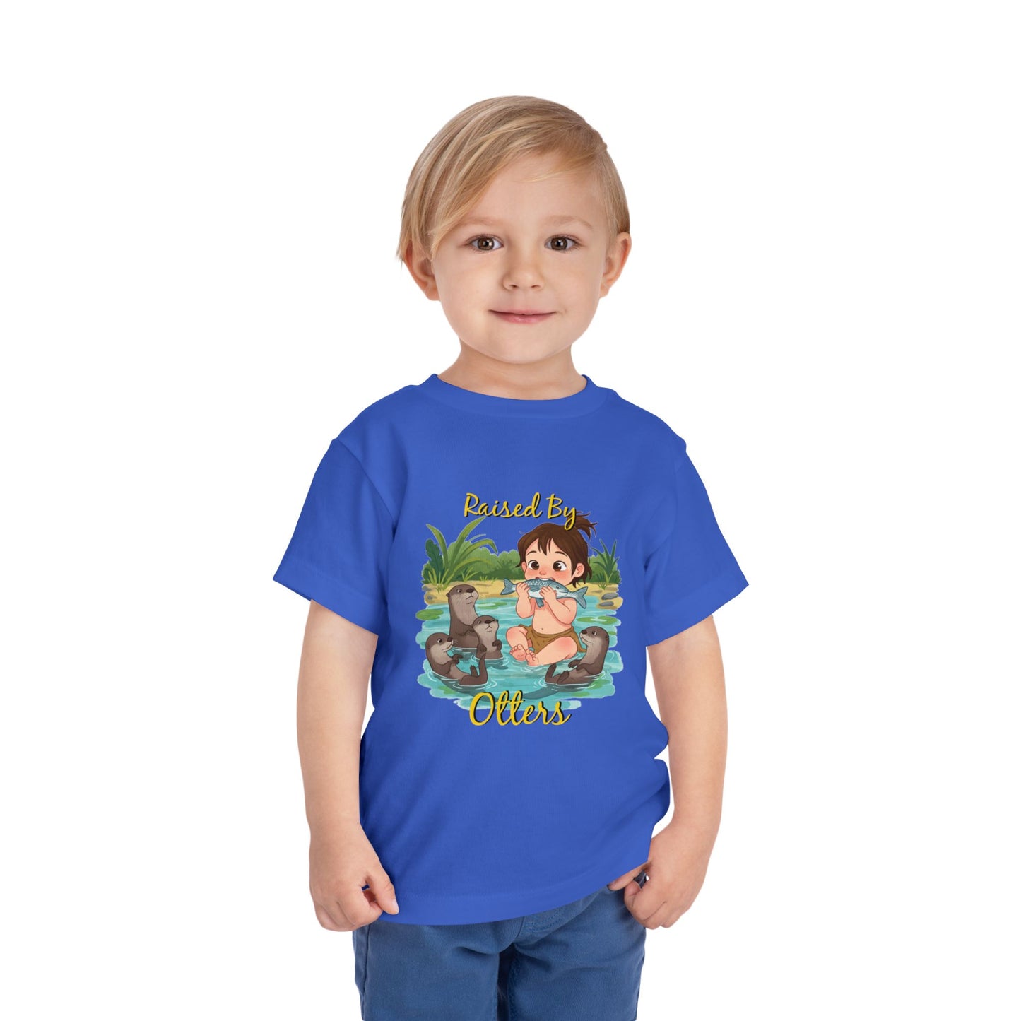 Toddler Short Sleeve Tee | 'Raised By Otters', Cute Kids T-Shirt, Summer Apparel, Gift for Animal Lovers, Playful Toddler Outfit