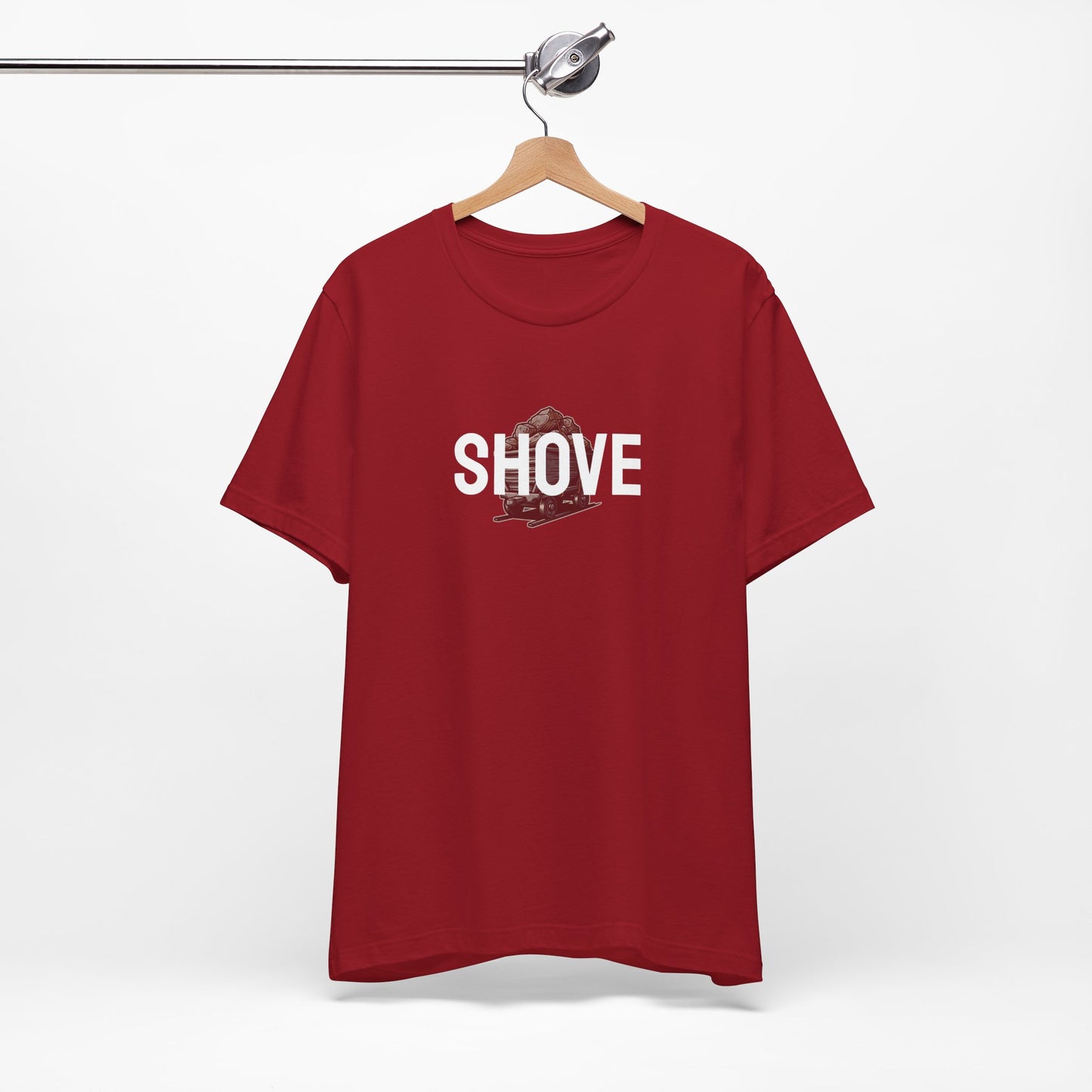 Athletic Spirit SHOVE Unisex Tee, Baseball Player Gift, Sports Fan Shirt, Inspirational Athlete Top, Underdog Competition Statement Piece