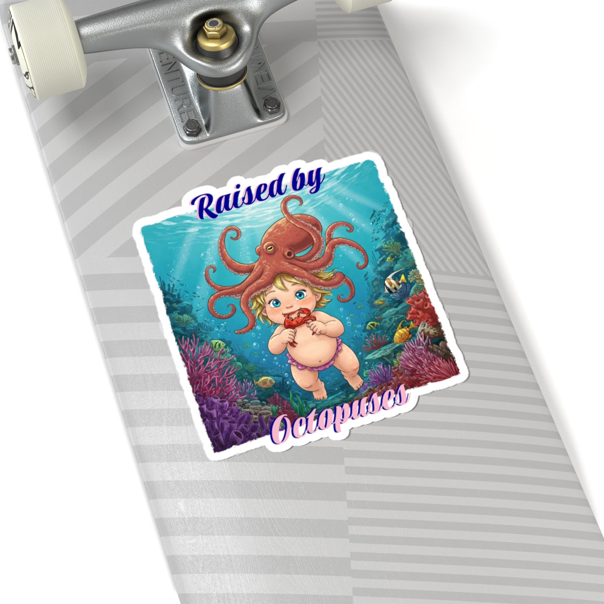 Adorable Ocean-Inspired Kiss-Cut Stickers, Cute Octopus Design for Kids, Laptop Decor, Birthday Gift, Fun Wall Art, Marine Life Stickers
