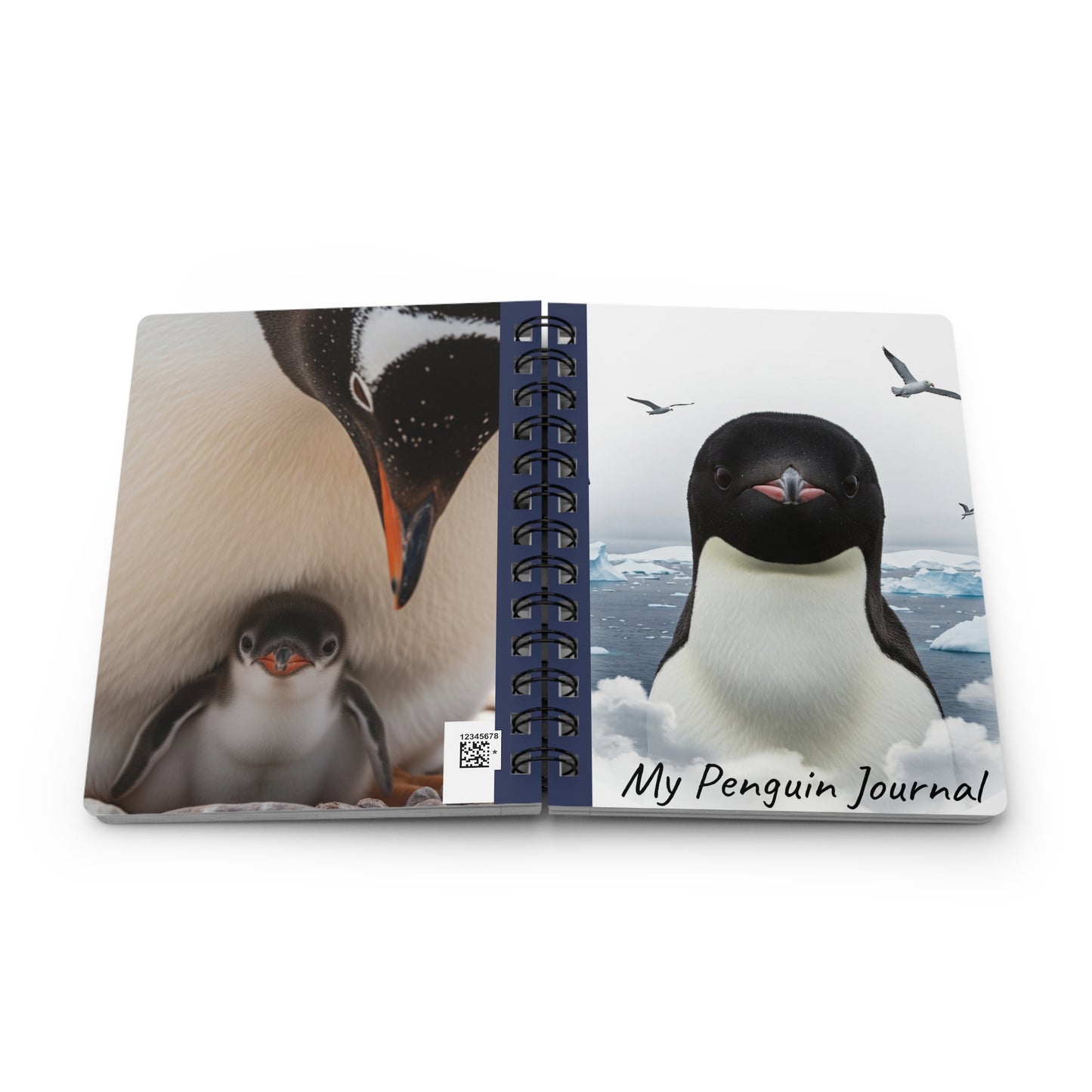 Adorable Penguin Spiral Bound Journal, Nature Lover's Diary, Unique Gift for Kids, Journal for Writing and Drawing, Cute Animal Notebook