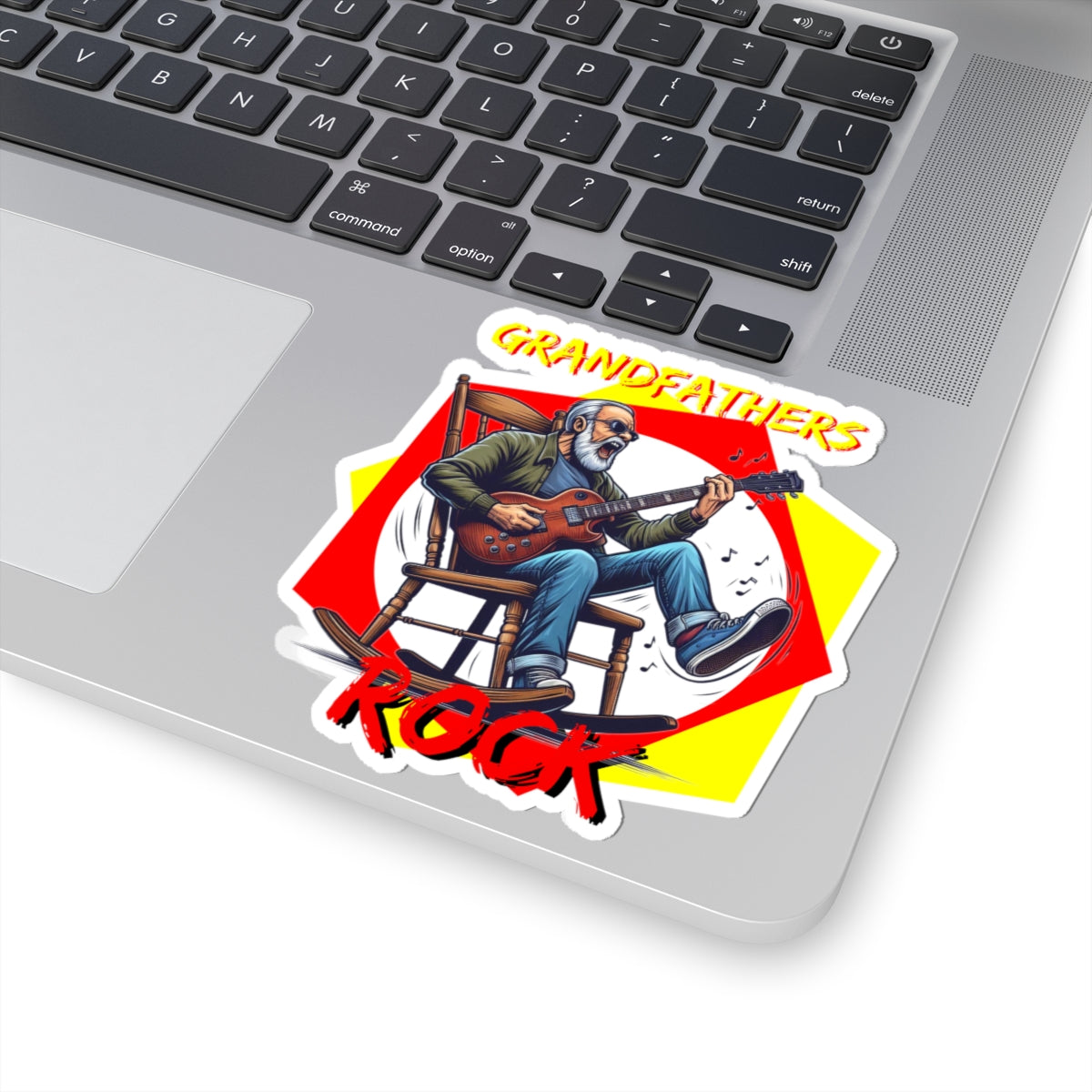 Funny 'Grandfathers Rock' Stickers - Fun Retro Music Design for Cool Grandpas - Schmartypants