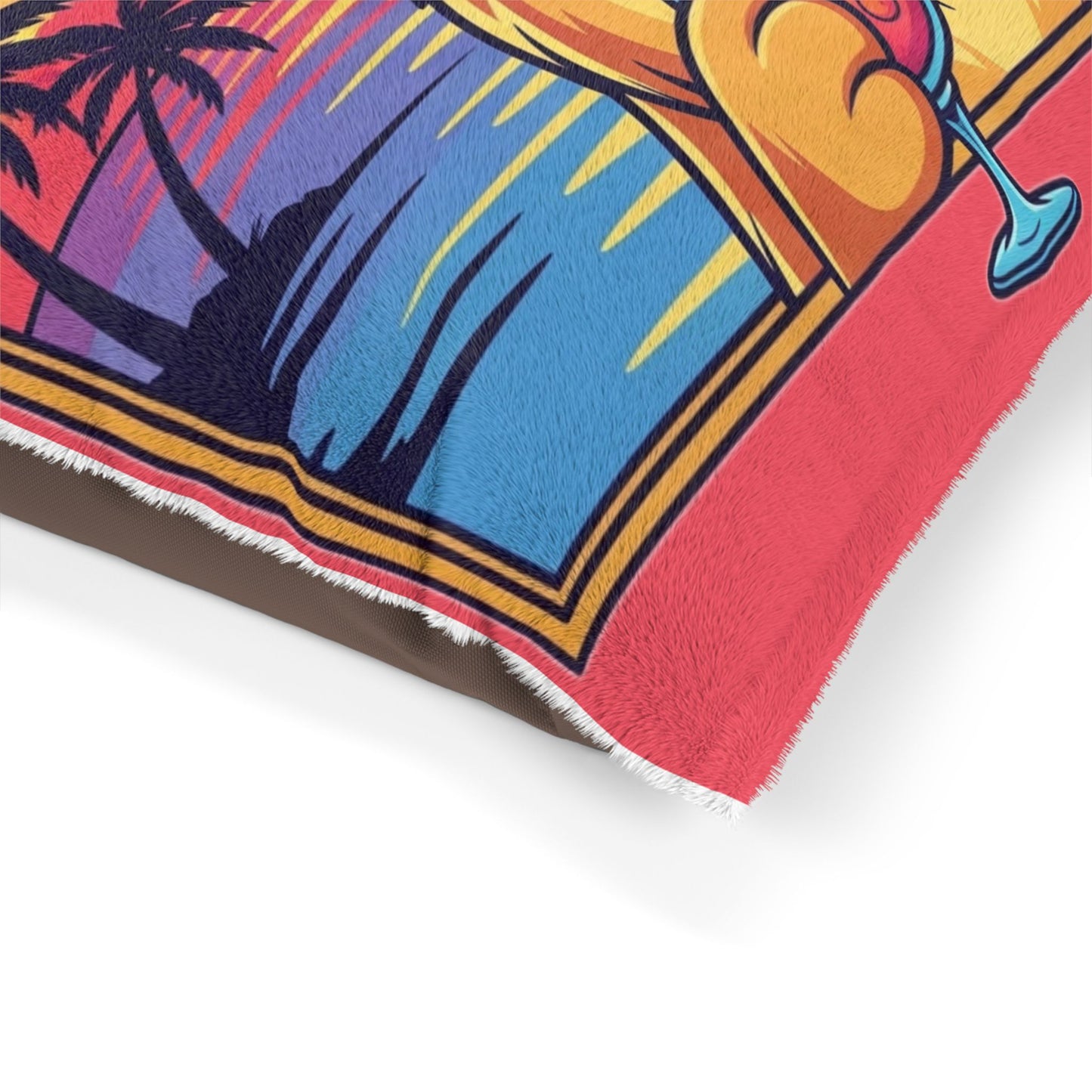 Golden Retriever Tropical Pet Bed, Relax Golden Hour Dog Bed, Large Stylish Dog Couch, Cozy Cat Furniture, Fun Pet Accessories
