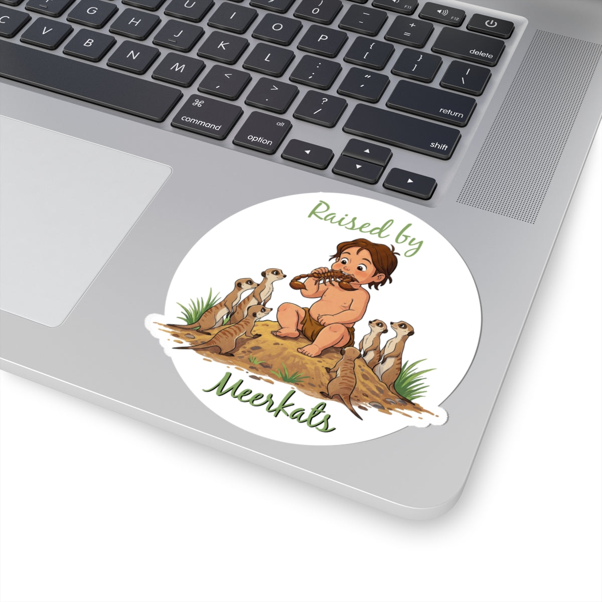 Funny 'Raised by Meerkats' Stickers for Kids - Fun Animal Décor - Schmartypants