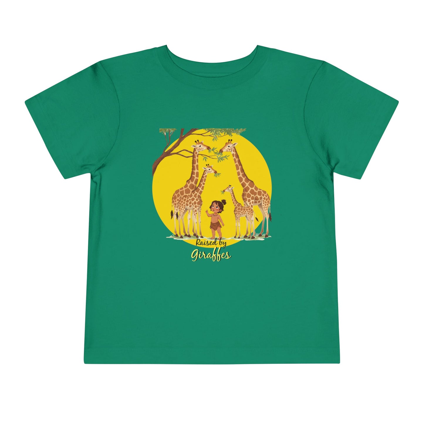 Cute Toddler Short Sleeve Tee - Funny 'Raised by Giraffes' Design - Schmartypants