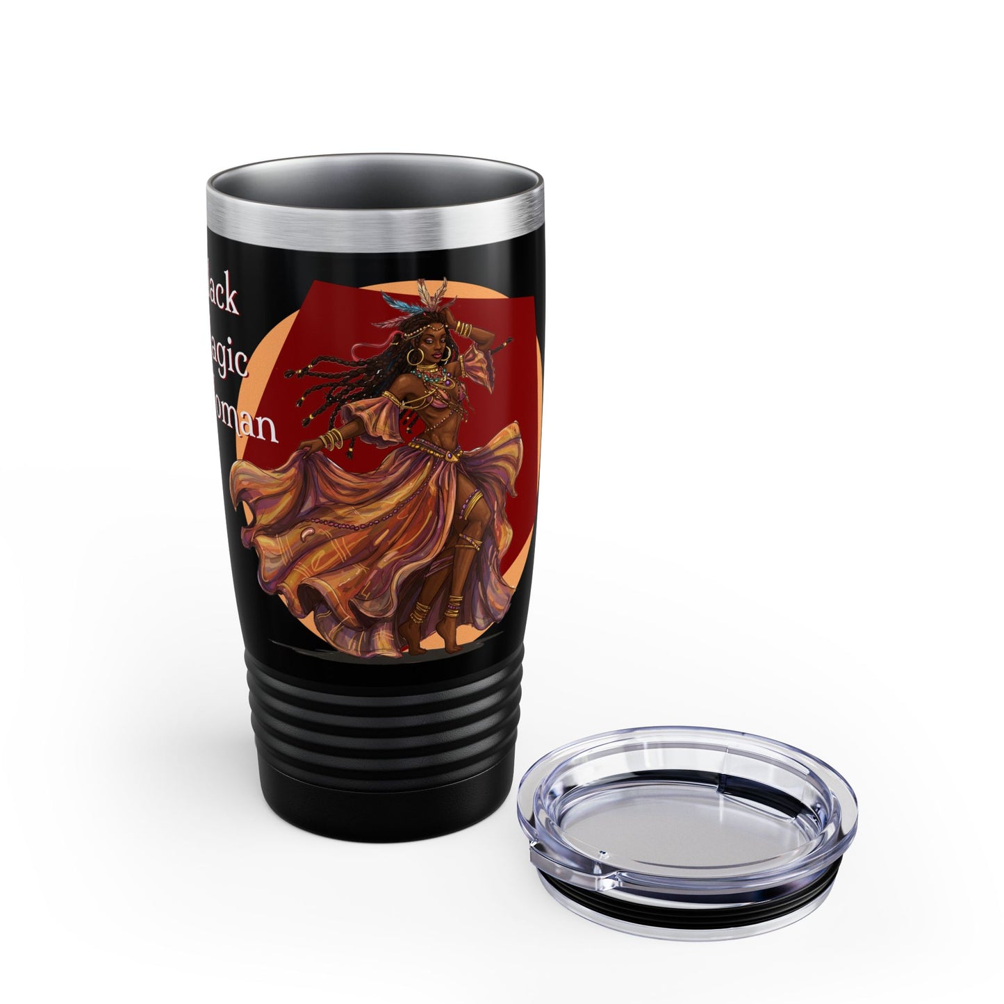 'Black Magic Woman' Tumbler, Stylish Travel Mug for Coffee and Tea Lovers, Great Gift for fans of Santana and Classic Rock, Halloween Sipper, Unique Drinkware