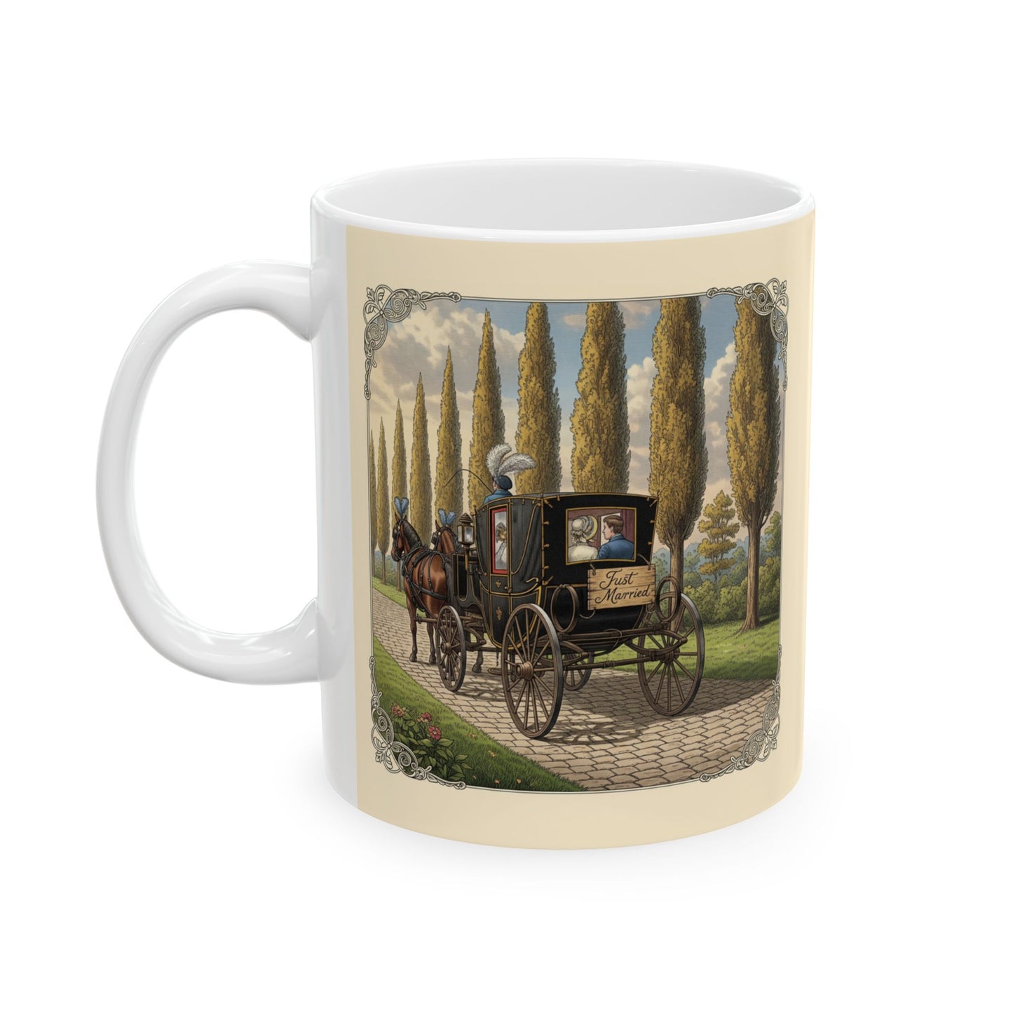 Personalizable Wedding Reception Favor Ceramic Mug, Gift Coffee Cup, Customizable Bridal Shower Tea Mug, Special Occasion Guest Present