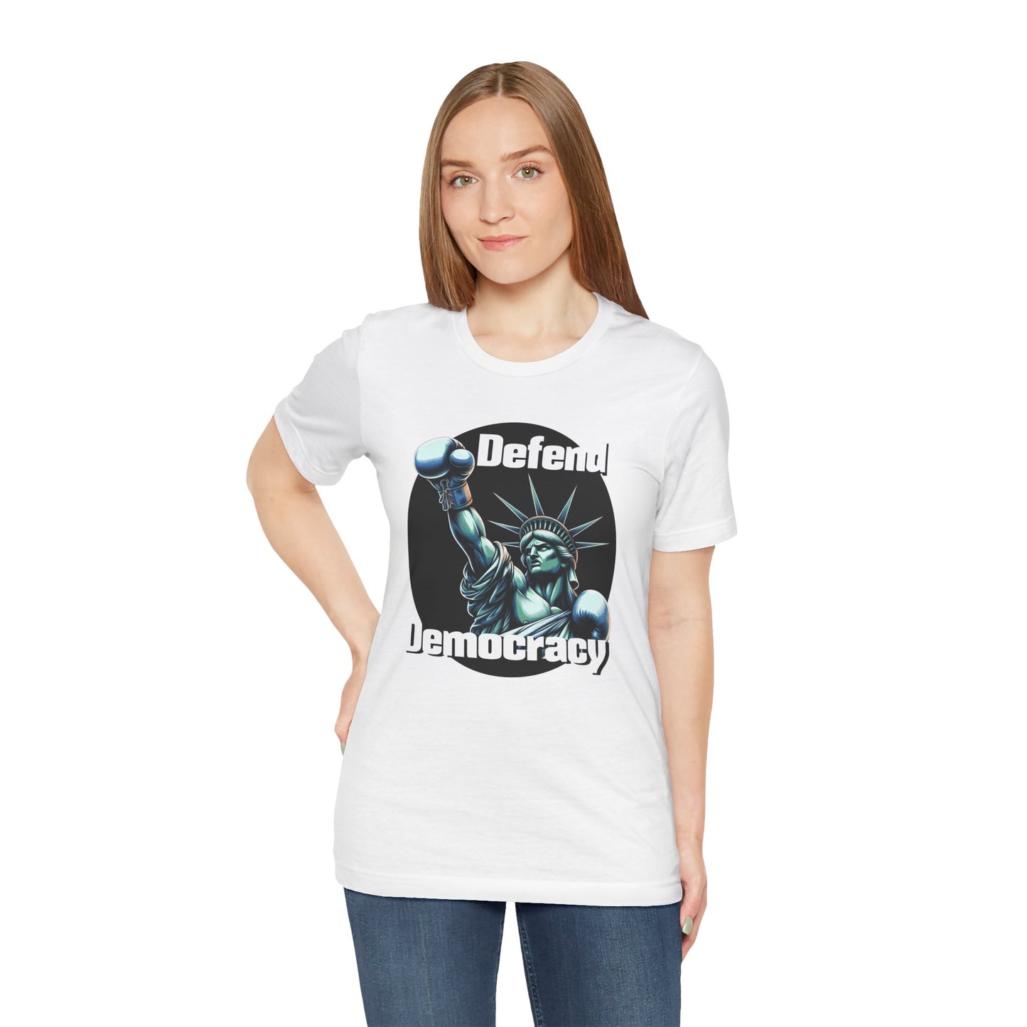 Defend Democracy Tee - Unisex Jersey Short Sleeve Shirt - Protest Wear - Activist Tee