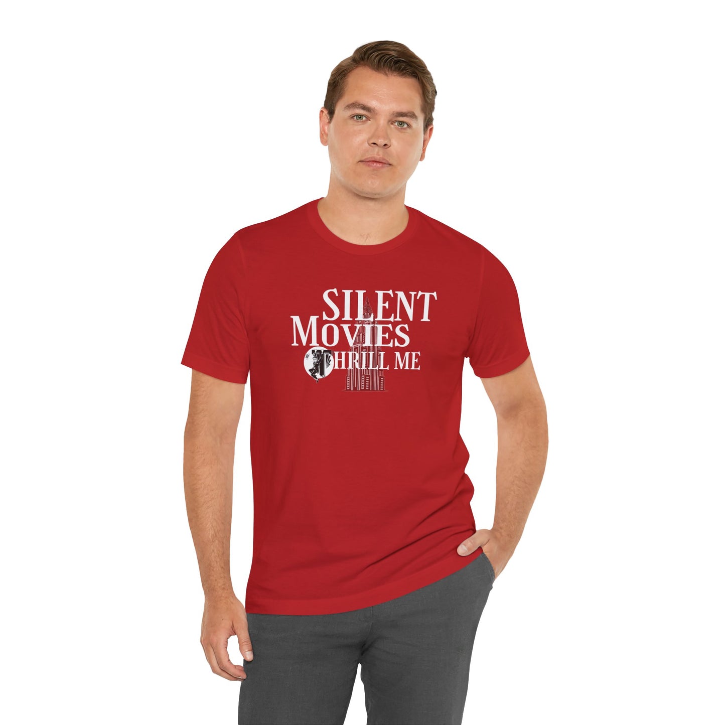 Silent Movies Thrill Me Tee, Unisex T-Shirt, Vintage Film Lover Shirt, Movie Buff Gift, Retro Cinema Apparel