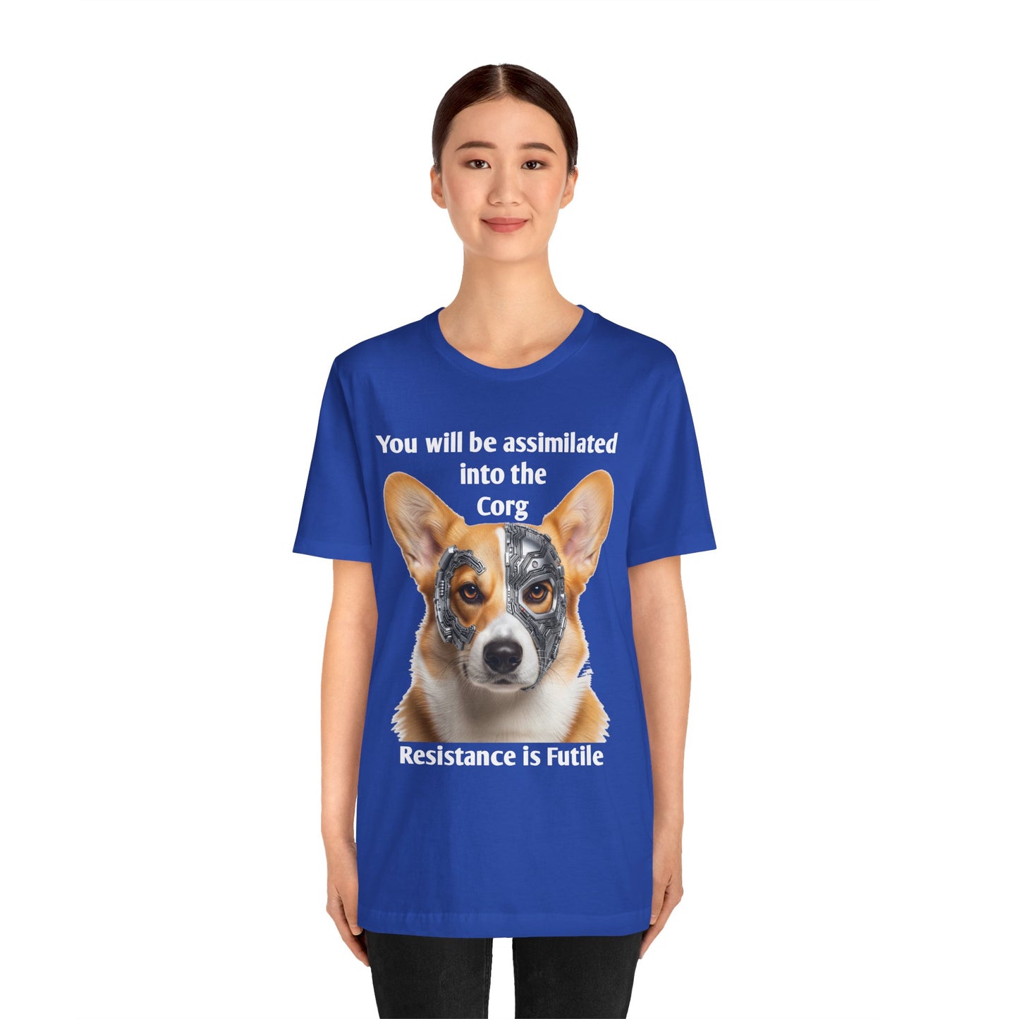 Star Trek Corgi Unisex Tee, Borg Implants, Resistance is Futile, Funny Gift for Corgi Lovers, Trekkies, Trekkie Conventions, Dog Park