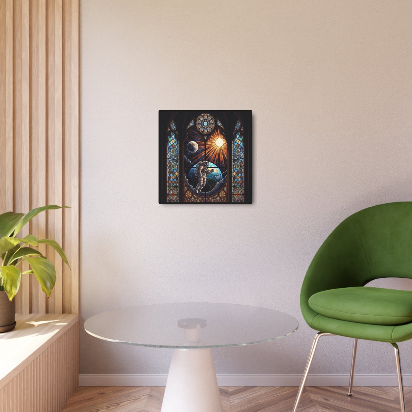 Astronaut Stained Glass Metal Art Sign | Unique Wall Decor, Space Decor, Gift for Astronomy Lovers, Home and Office Art, Sci-Fi Wall Art