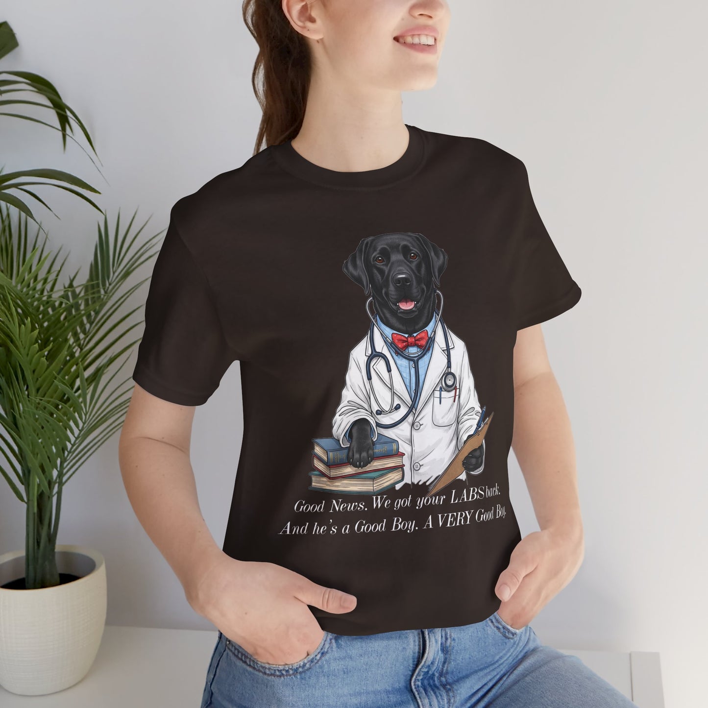 Funny Black Lab Lover Tee: "Good News, We Got Your Labs Back!" - Labrador Gift, Veterinary Humor Shirt