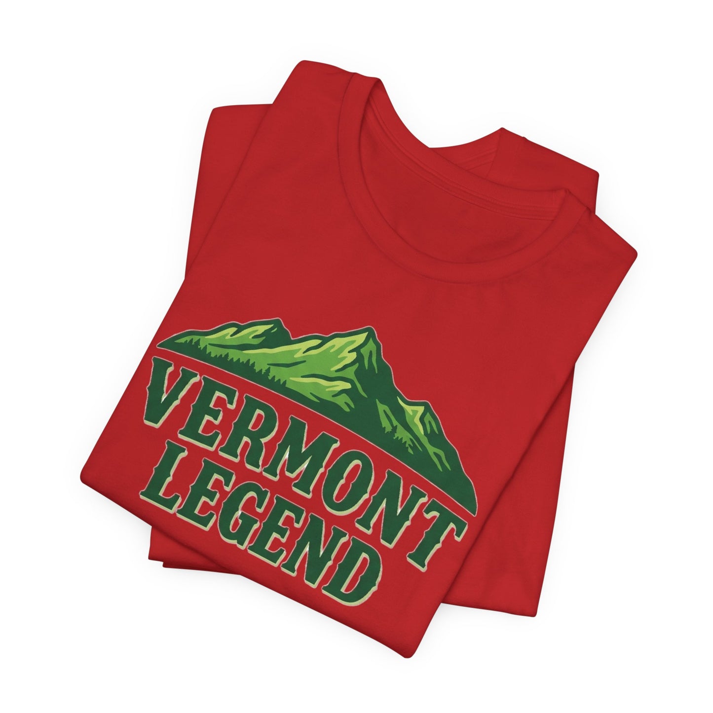 Vermont Legend Unisex Tee, Mountain Graphic T-Shirt, Outdoor Adventure Shirt, Hiking Apparel, Gift for Nature Lovers, Vermont Souvenir Tee