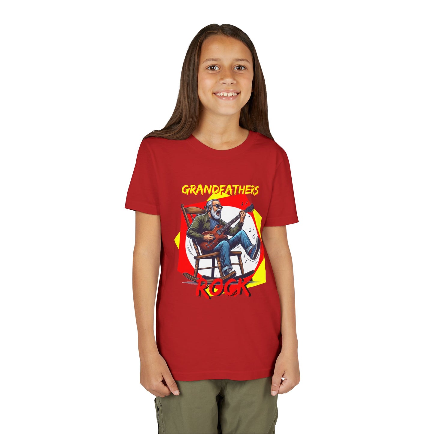 'Grandfathers Rock' Youth Short Sleeve Tee - Cool Guitar Design to Express the Love for Grandpa - Schmartypants