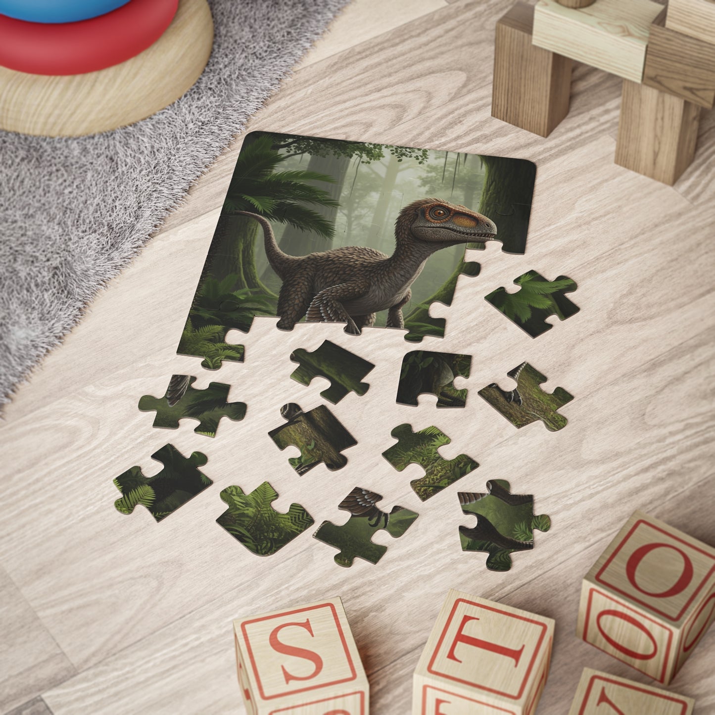 Troodon Dinosaur Adventure Puzzle, Kids' 30-Piece Jigsaw Jurassic Toy for Ages 3-7, Educational Learning Activity, Interactive Birthday Gift