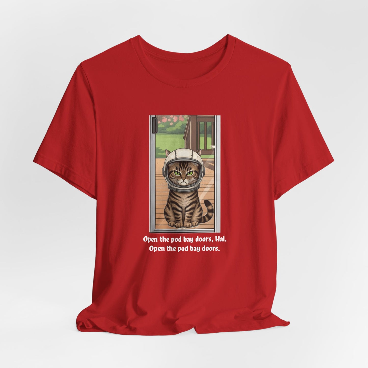 Cat Astronaut Tee, Funny Cat Shirt, Cat Lover Gift, Space Sci-Fi Tee, Hal 2001 Humor Shirt, Unisex Jersey Tee