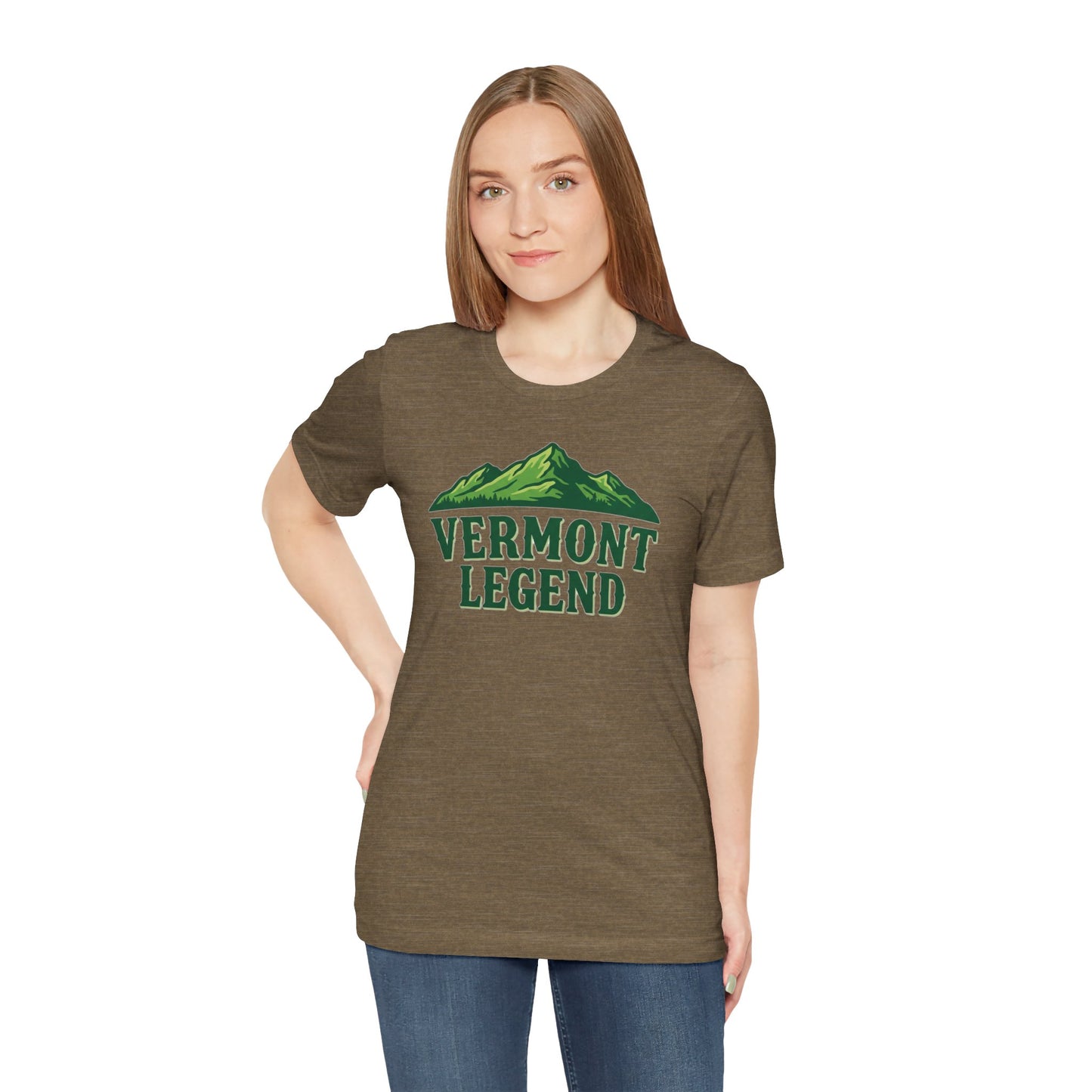 Vermont Legend Unisex Tee, Mountain Graphic T-Shirt, Outdoor Adventure Shirt, Hiking Apparel, Gift for Nature Lovers, Vermont Souvenir Tee
