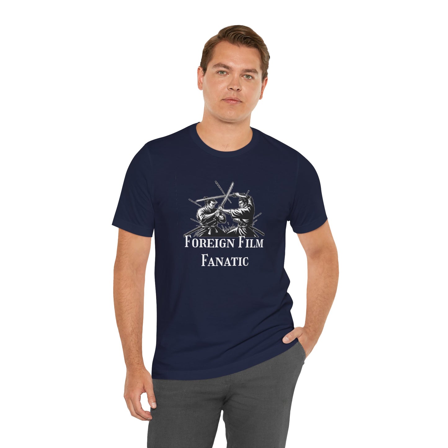 Foreign Film Fanatic Unisex Tee, Cool Graphic Shirt for Movie Lovers, Perfect Gift for Film Buffs, Stylish Casual Wear, Movie Night Tee