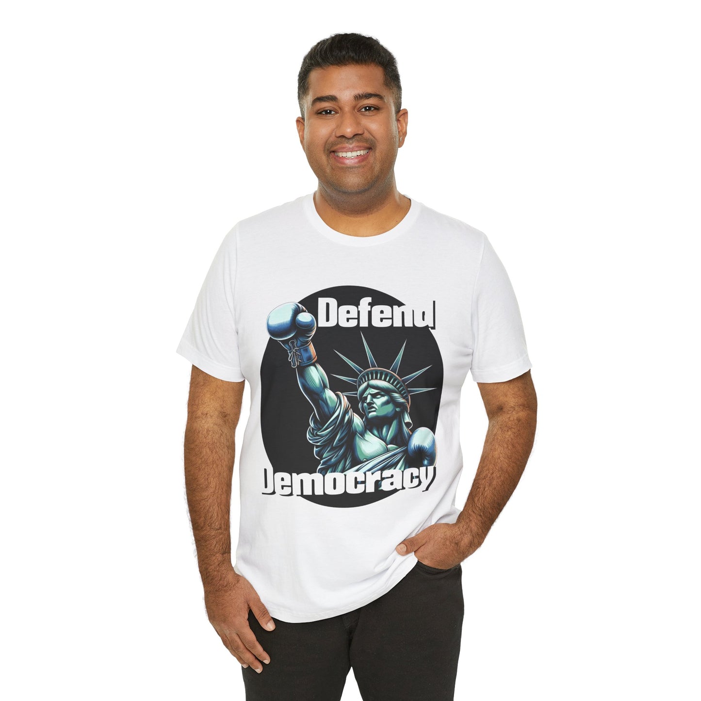 Defend Democracy Tee - Unisex Jersey Short Sleeve Shirt - Protest Wear - Activist Tee - Schmartypants