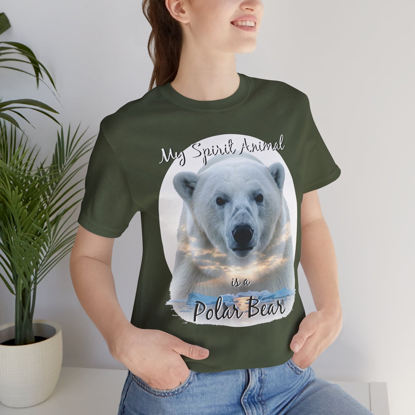 Polar Bear Tee, My Spirit Animal, Wildlife Lover Gift, Alaskan Traveler Shirt, Nature Enthusiast Top, Arctic Wildlife Apparel