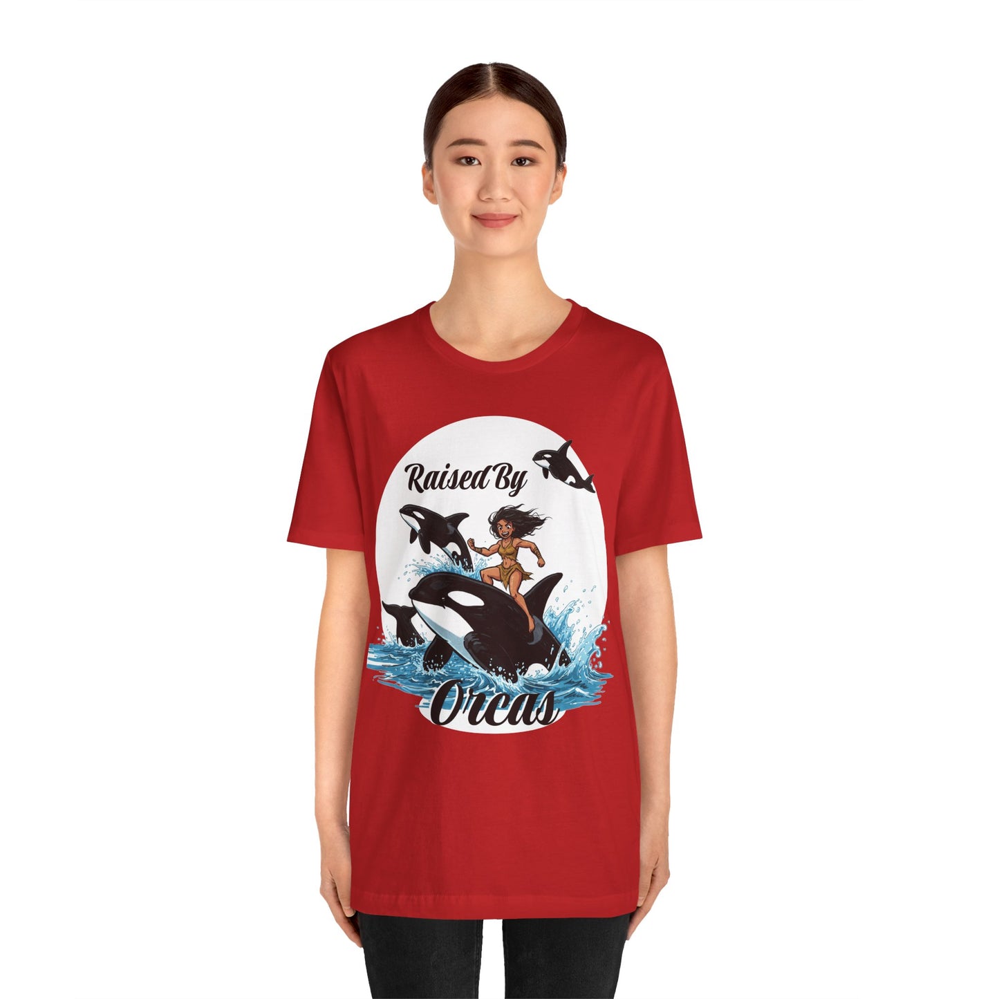 'Raised By Orcas' Unisex Tee | Ocean Lover Shirt, Animal Spirit Tee, Whale Enthusiast Gift, Nautical Apparel, Summer Essentials