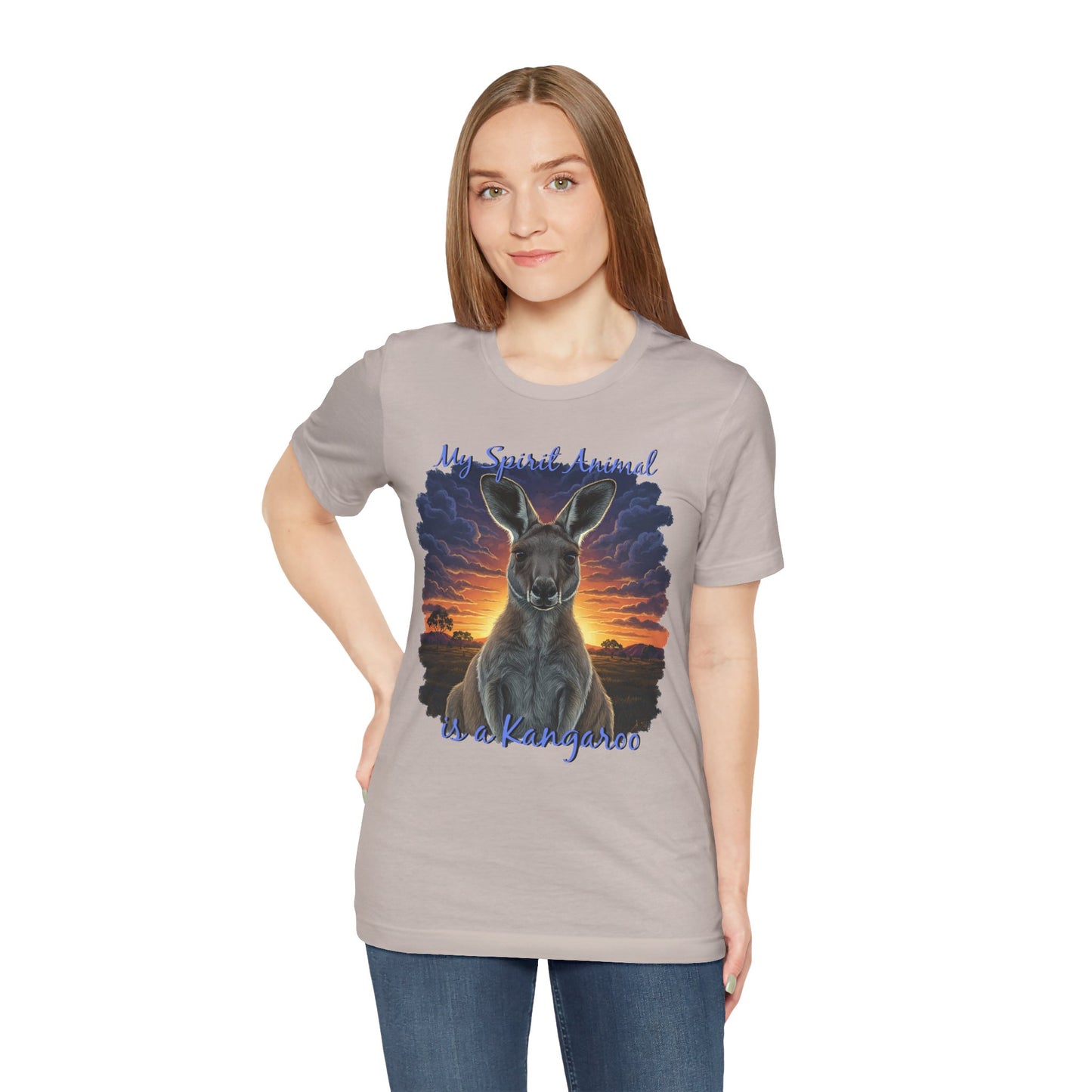 'My Spirit Animal is a Kangaroo' Tee - Unisex Jersey Short Sleeve T-Shirt for Wildlife Lovers, Aussies - Schmartypants