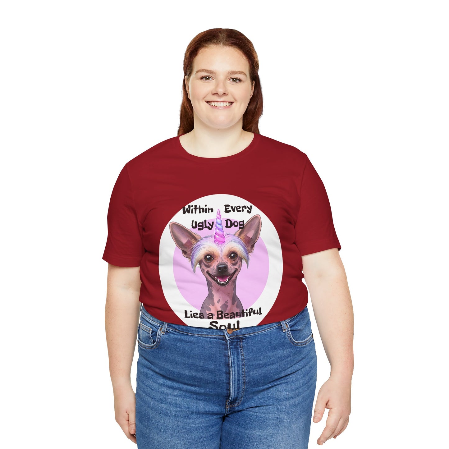 Funny Dog Lover Tee - "Within Every Ugly Dog Lies A Beautiful Soul" Shirt - Chinese Crested Lovers - Schmartypants