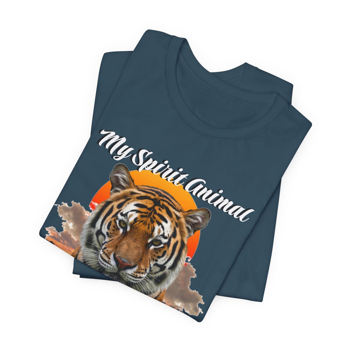 My Spirit Animal is a Tiger Tee - Unisex Jersey Short Sleeve T-Shirt, Inspirational Fierce Nature Apparel for Tiger Lovers, Casual Wear, Zoo