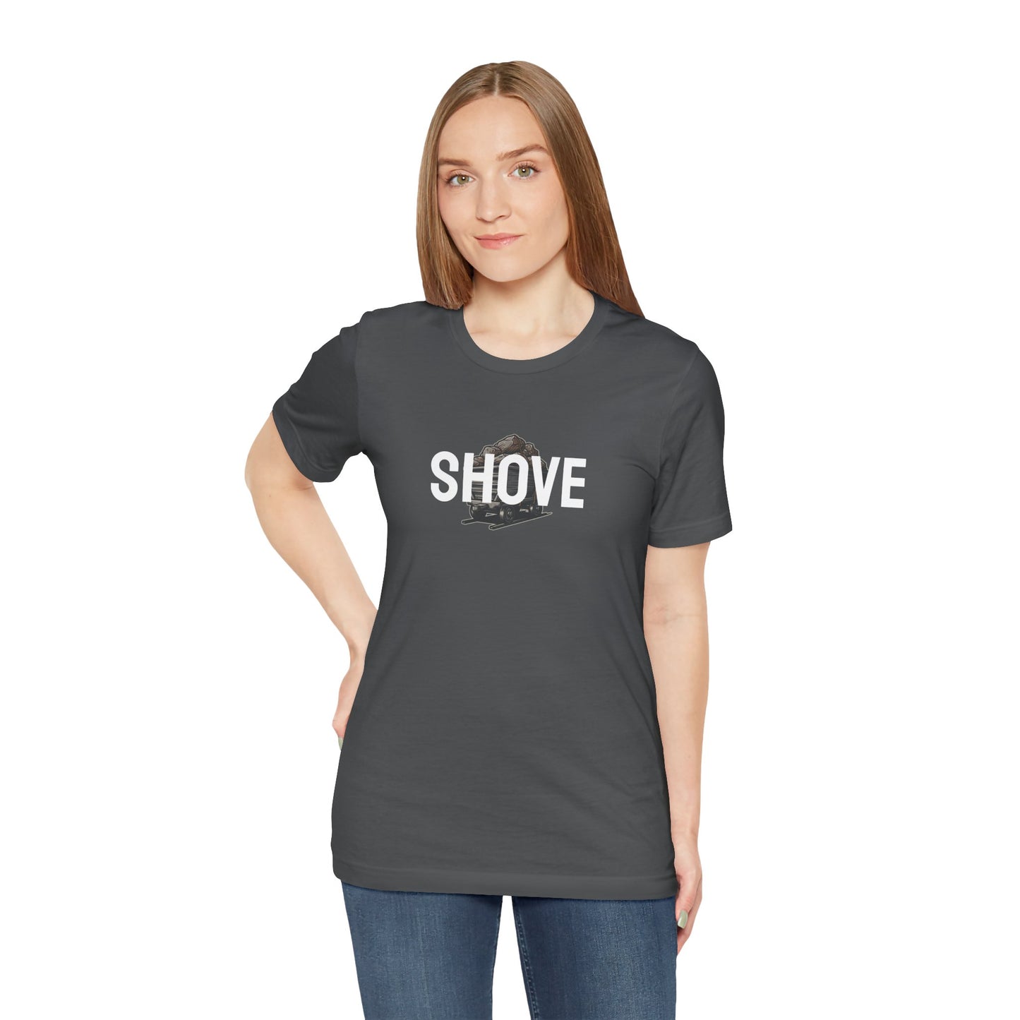 Athletic Spirit SHOVE Unisex Tee, Baseball Player Gift, Sports Fan Shirt, Inspirational Athlete Top, Underdog Competition Statement Piece