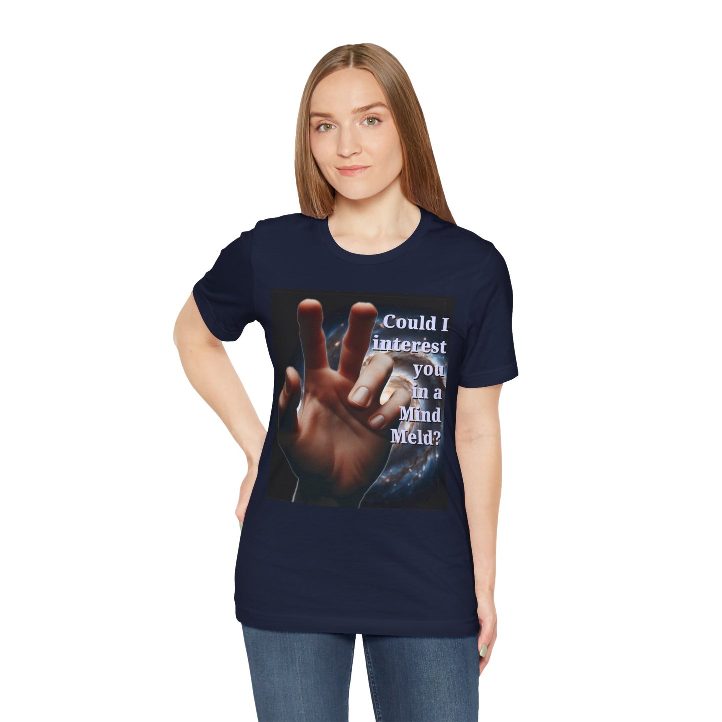 'Could I Interest You in a Mind Meld?' Graphic Tee - Hilarious Unisex Short Sleeve Shirt for Sci-Fi Lovers, Star Trek Fans, & Casual Wear - Schmartypants