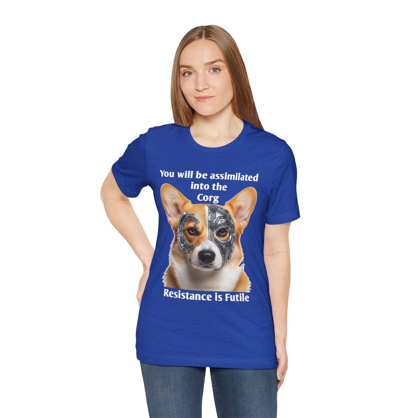 Star Trek Corgi Unisex Tee, Borg Implants, Resistance is Futile, Funny Gift for Corgi Lovers, Trekkies, Trekkie Conventions, Dog Park