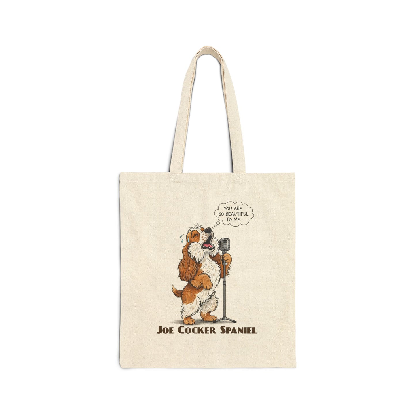 Humorous 'Joe Cocker Spaniel' Dog Lover Tote Bag, Art, Eco-Friendly Shopping Bag, Pet Gifts, Funny Animal Canvas Bag