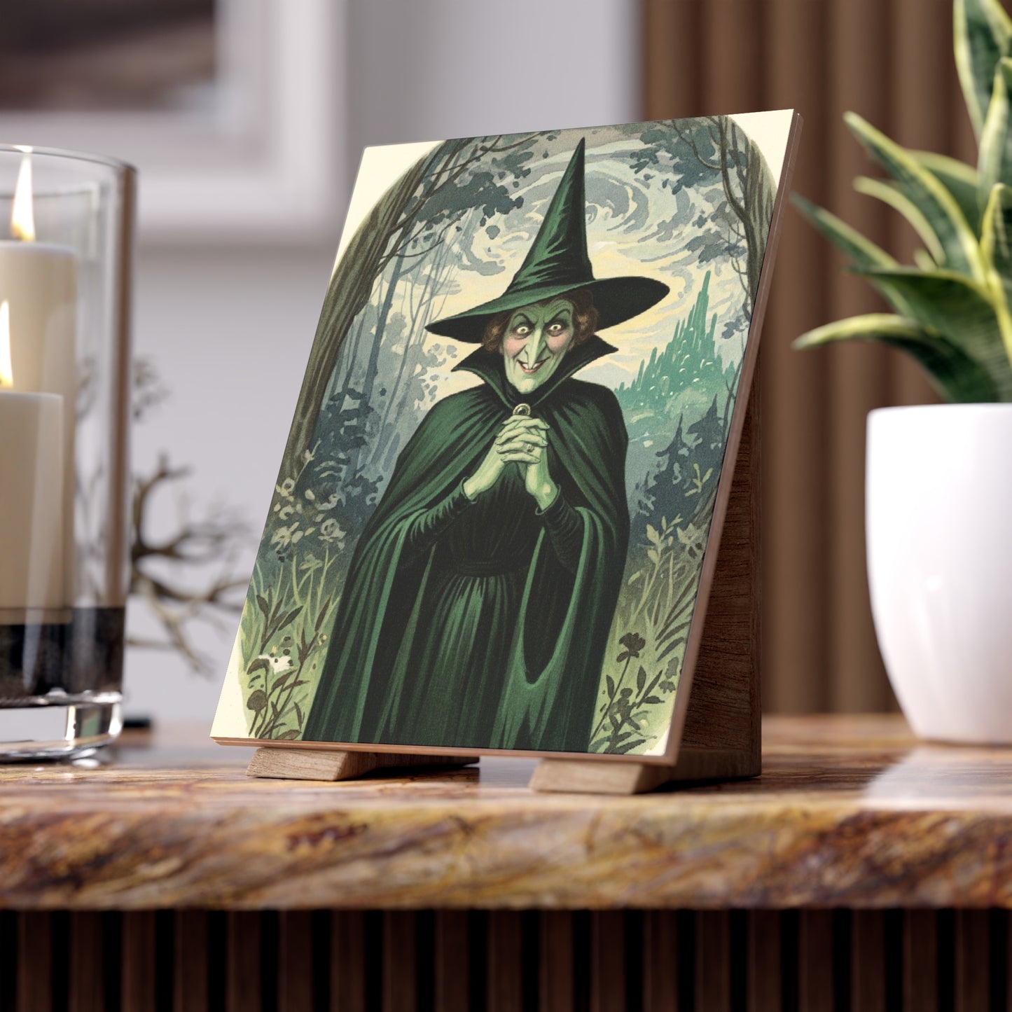Ceramic Tile, Wicked Witch of Oz Nursery Decor, Baby Shower Gift, Wall Art, Personalized Wizard of Oz Tile, Kids Room Decor, Bathroom Decor,
