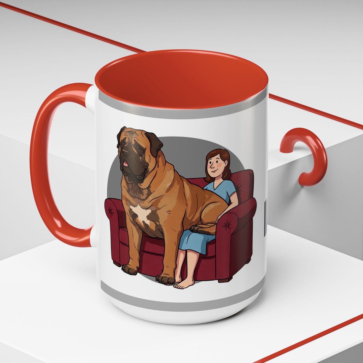 Mastiff Lap Dog Accent Coffee Mug - Perfect Funny Gift for Dog Lovers, Mastiff Breeders - Schmartypants