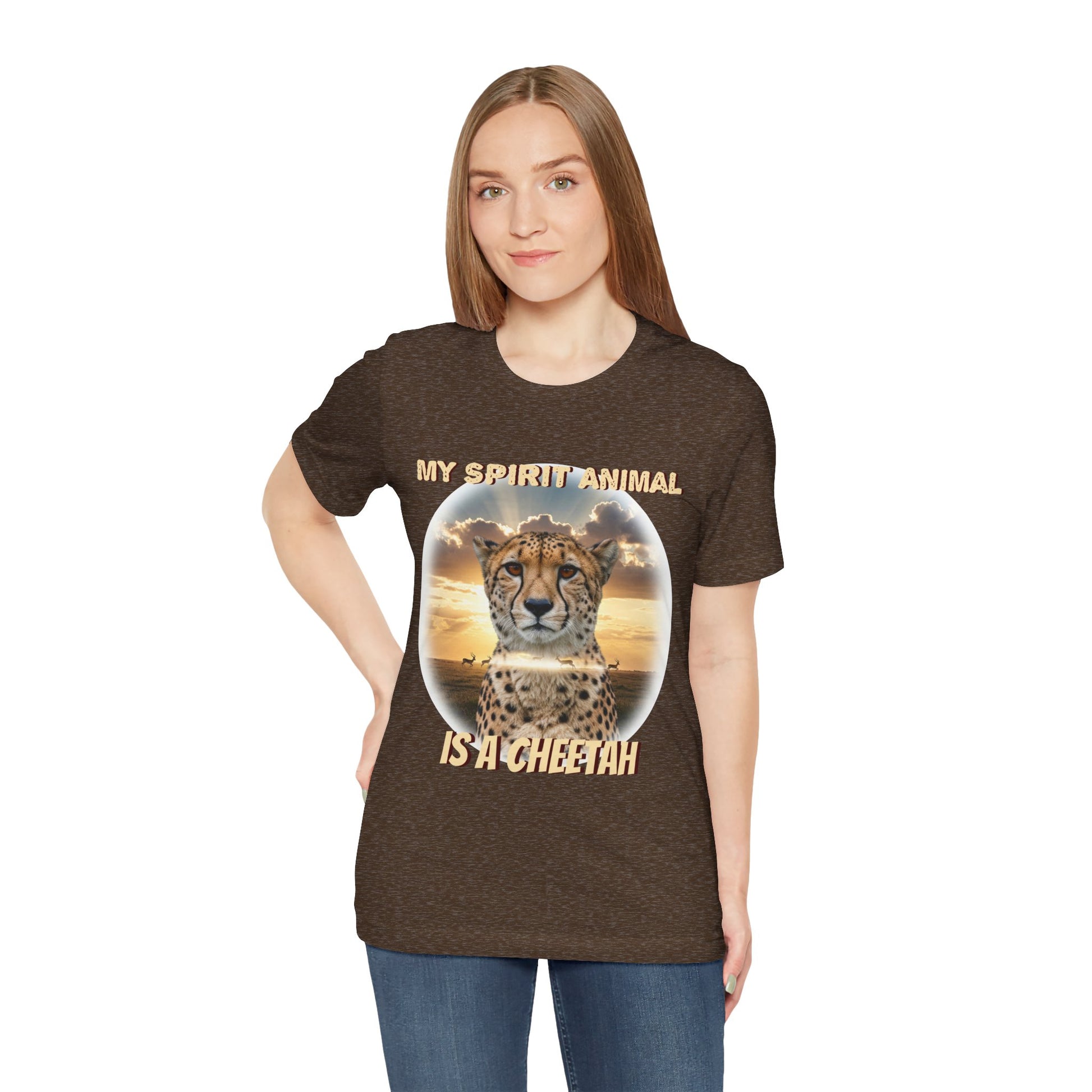Unisex Jersey Tee - My Spirit Animal is a Cheetah - Beautiful Cheetah Natura Lover Statement - Schmartypants
