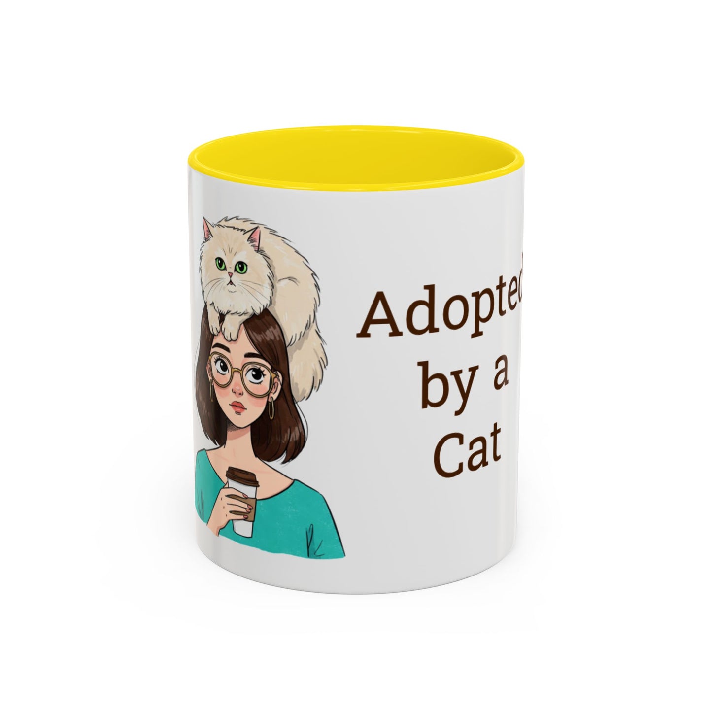 Adopted by a Cat Accent Coffee Mug - Perfect Gift for Cat Lovers - Funny Cat - Feline Humor - Schmartypants