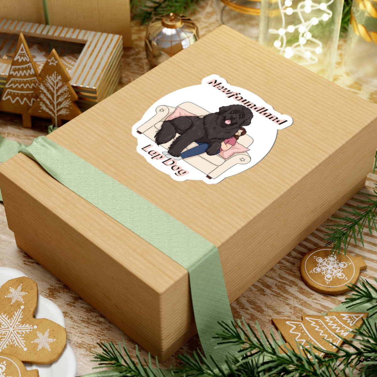 Newfoundland Lap Dog Kiss-Cut Stickers | Cute Dog Lover Decals for Laptops & More - Schmartypants