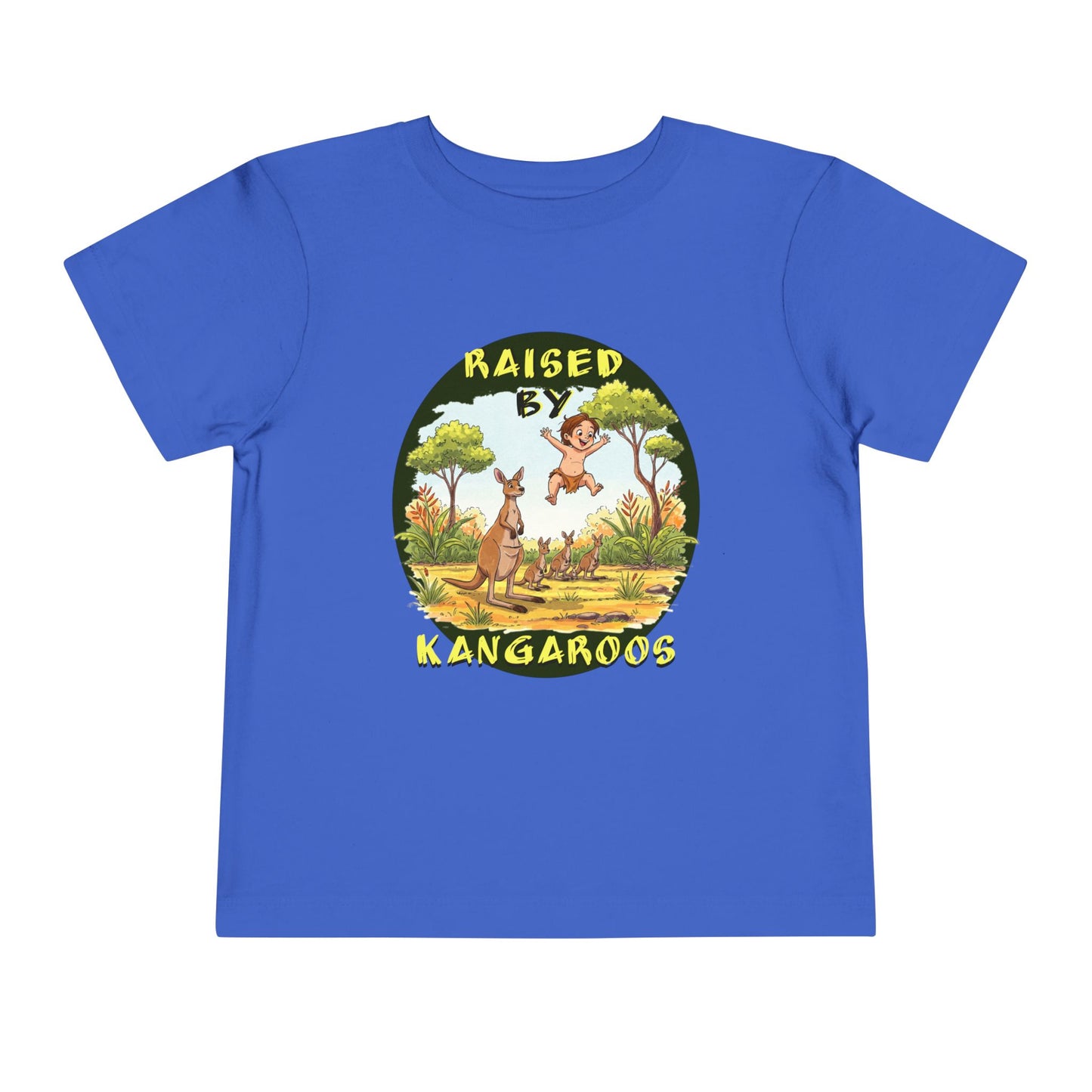 Toddler Short Sleeve Tee - Cute, Funny 'Raised by Kangaroos' Design - Schmartypants