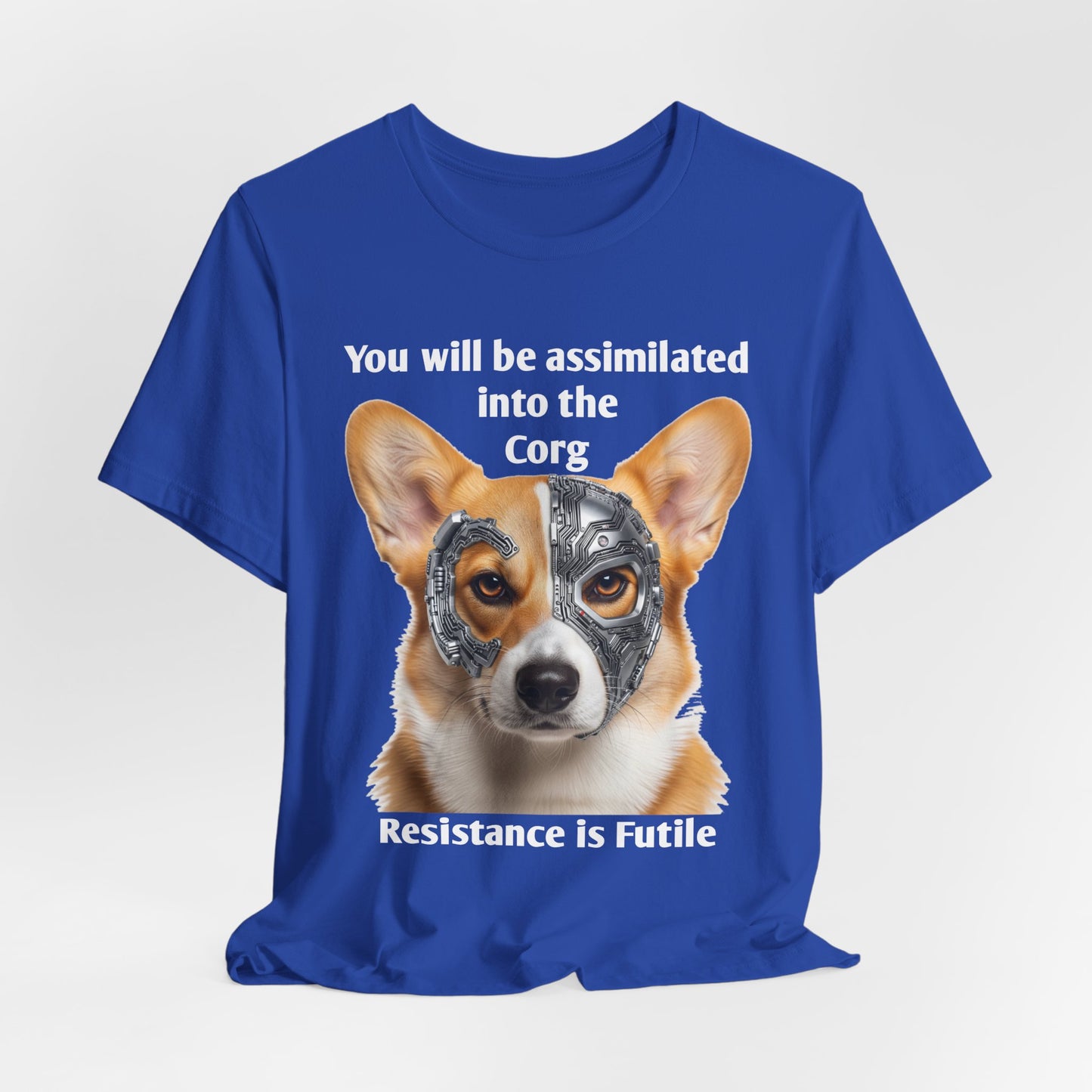 Star Trek Corgi Unisex Tee, Borg Implants, Resistance is Futile, Funny Gift for Corgi Lovers, Trekkies, Trekkie Conventions, Dog Park