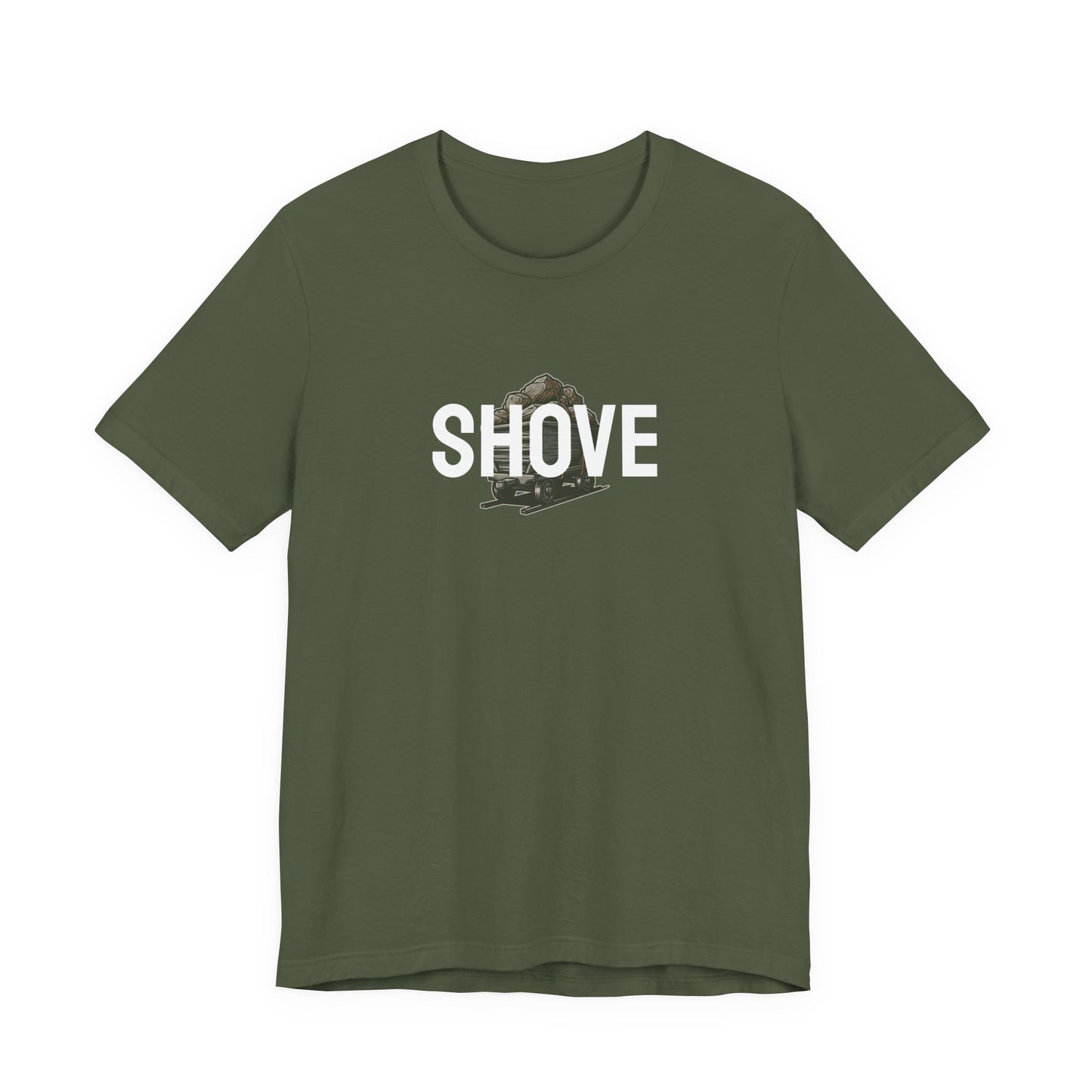 Athletic Spirit SHOVE Unisex Tee, Baseball Player Gift, Sports Fan Shirt, Inspirational Athlete Top, Underdog Competition Statement Piece