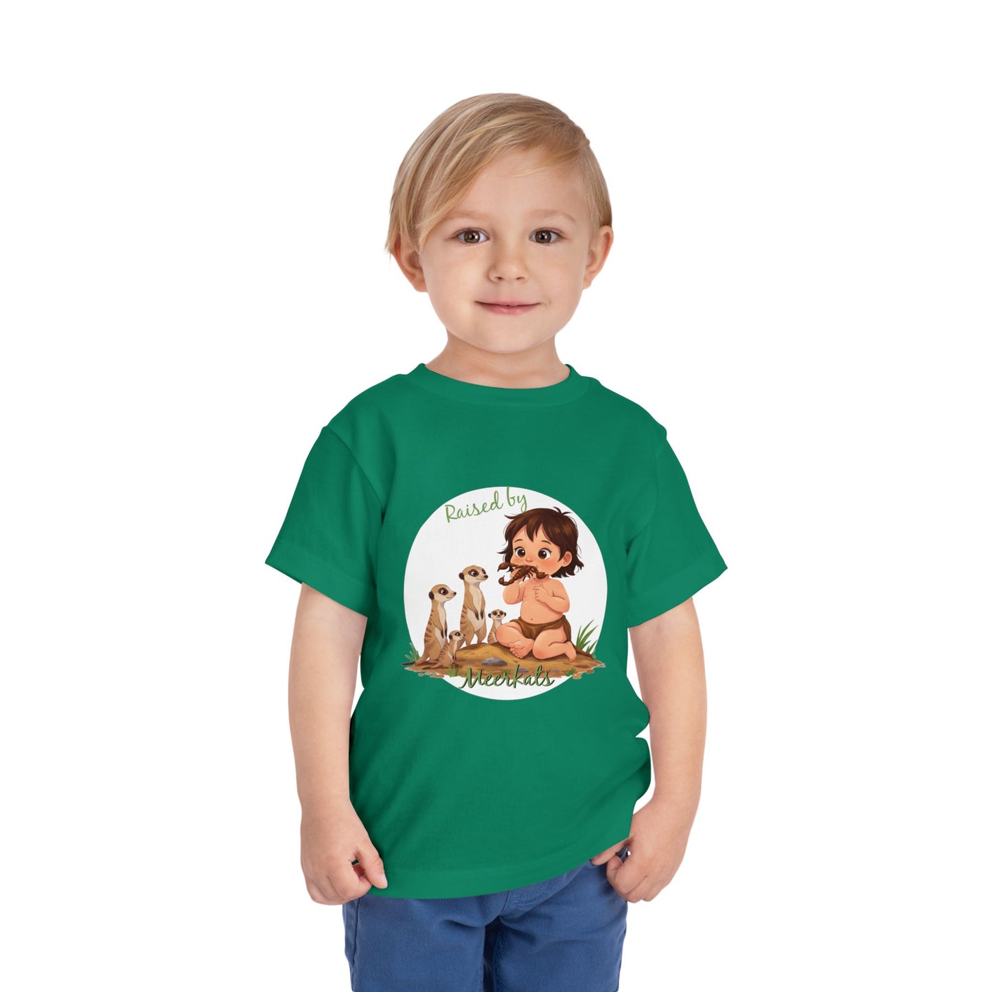 Cute, Funny Toddler Tee - "Raised by Meerkats" Design - Schmartypants
