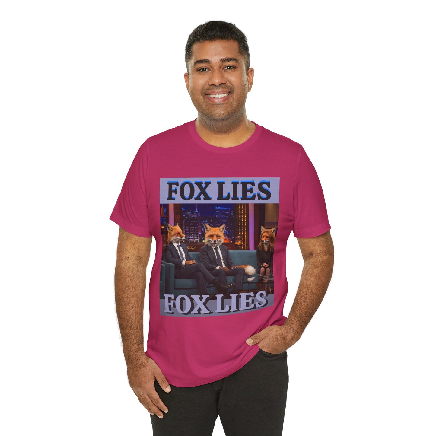 Humorous Fox Lies Tee - Unisex Jersey Short Sleeve T-Shirt - Protest Wear - Activist Tee - Schmartypants