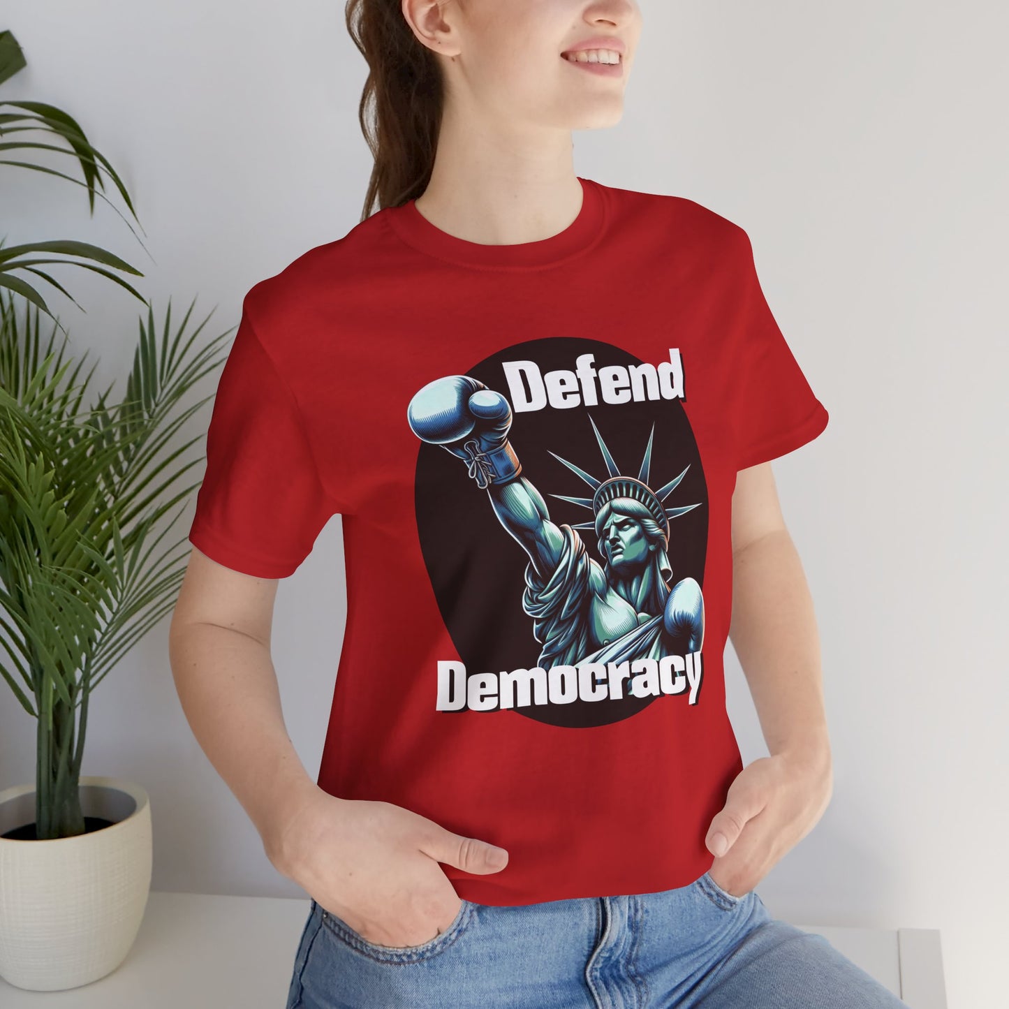 Defend Democracy Tee - Unisex Jersey Short Sleeve Shirt - Protest Wear - Activist Tee