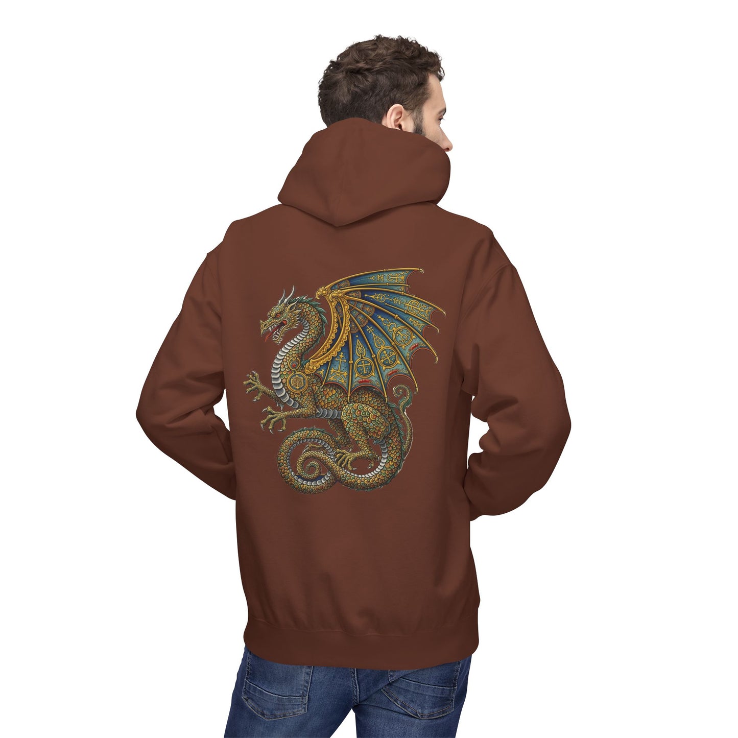 Fantasy Dragon Alchemist Hoodie, Cozy Unisex Pullover, Ideal for Gift, Casual Wear, Magical Conjurer, Ancient Alchemy Design