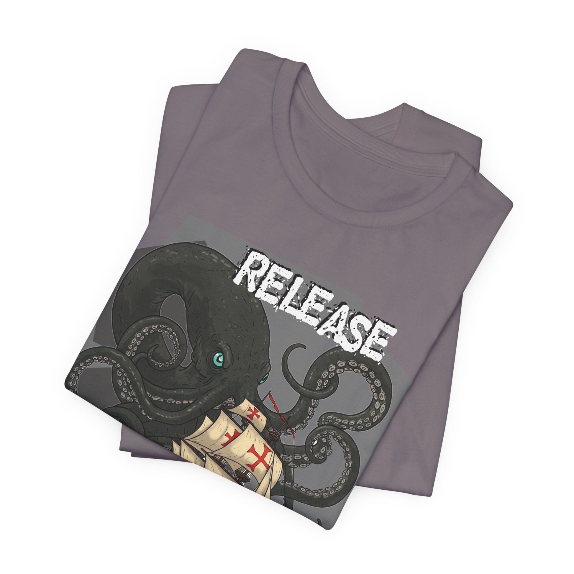 'Release The Kraken!' Tee - Unisex Short Sleeve Shirt, Nautical Tees, Pirate Fashion, Ocean Lover Gift, Funny T-Shirt, Sea Creature Shirt, Great for Gamers - Schmartypants